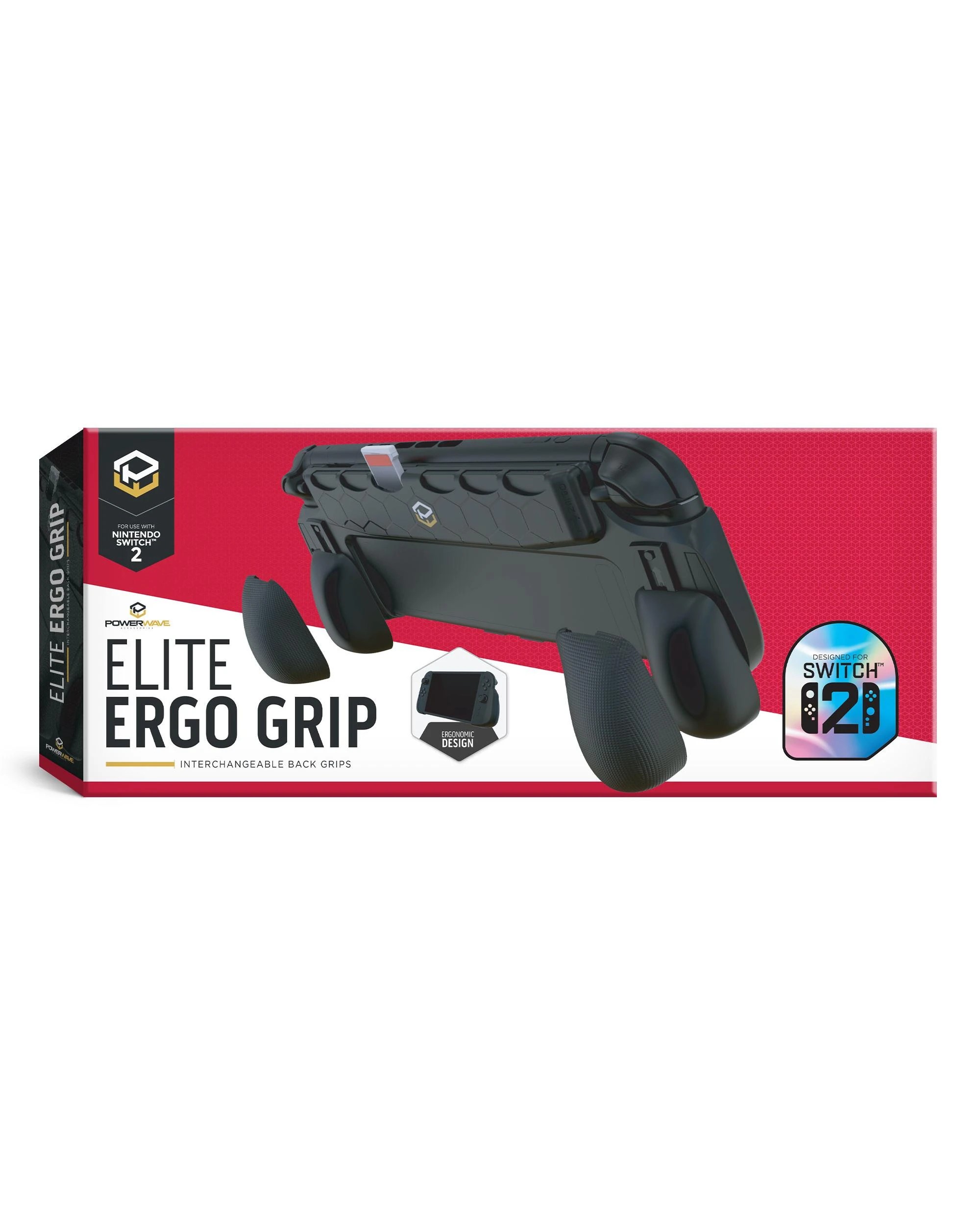 1 Powerwave Elite Ergo Grip with Interchangeable Back Grips for Switch 2 - Black, 1 of 7