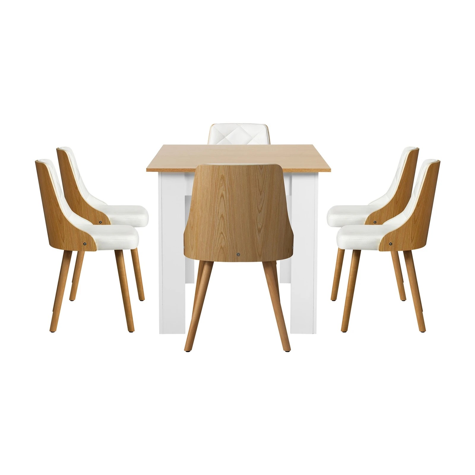 10 Oikiture 160cm Extendable Dining Table With 6pcs Dining Chairs Pu Leather
 - Multi, 10 of 10