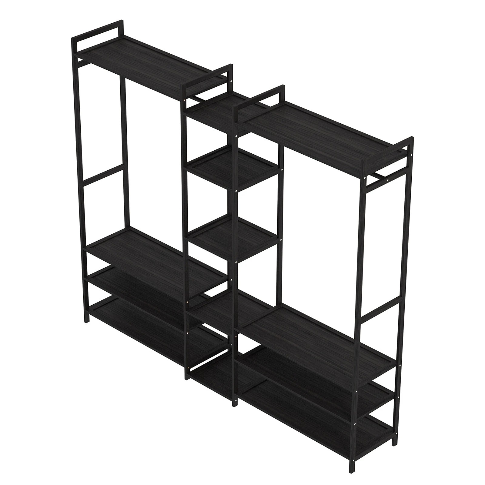 10 Milano Décor Multifunctional Bamboo Clothes Rack Storage Stand Organiser - Black, 10 of 10