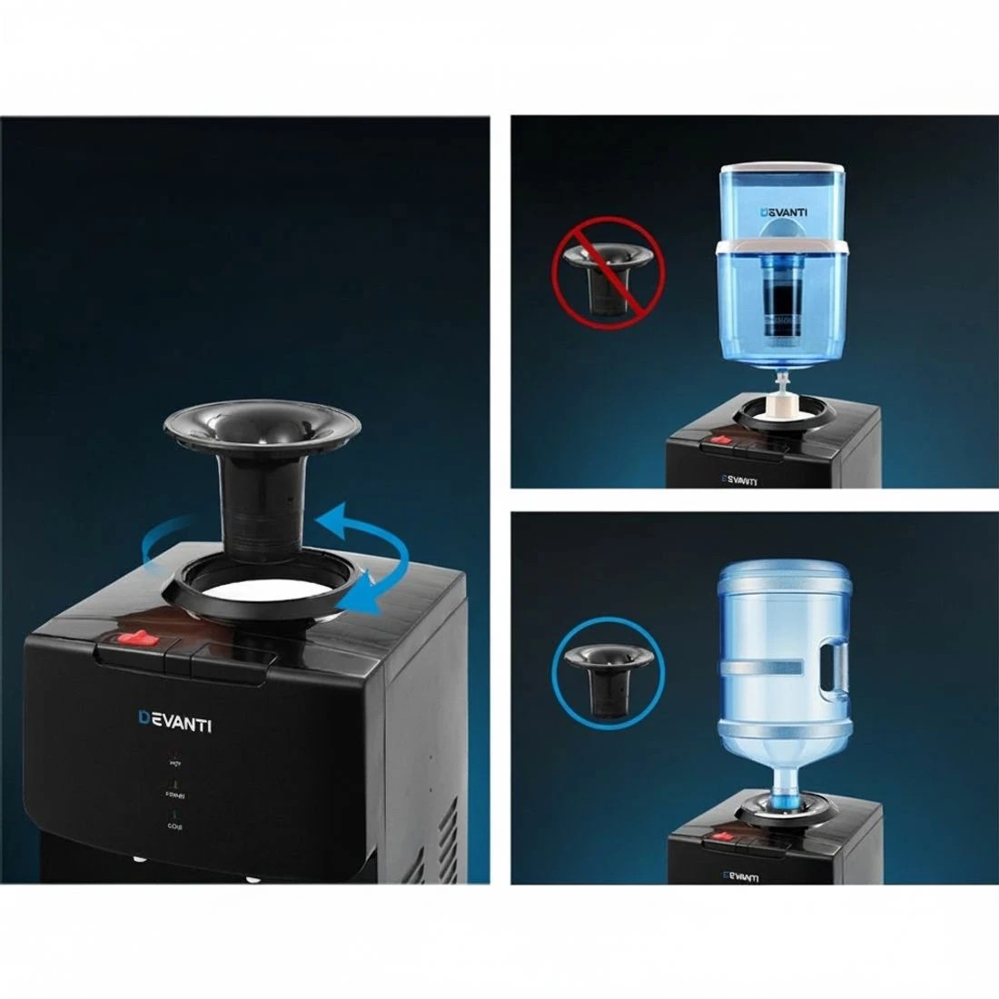 7 Devanti Water Cooler Dispenser Stand - Black, 7 of 8