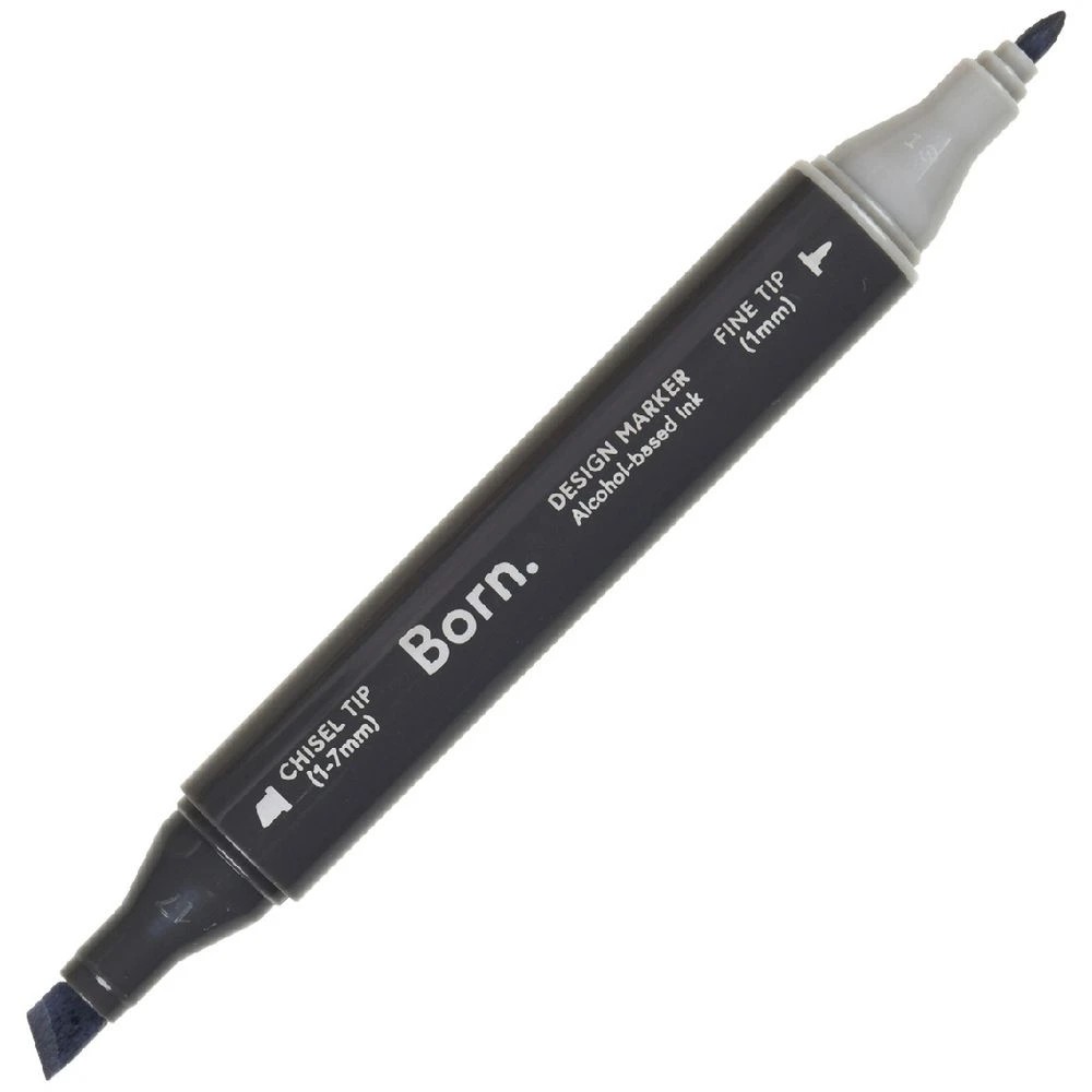 1 Born Professional Dual-Tip Artist Marker Flint Grey BG043, 1 of 4