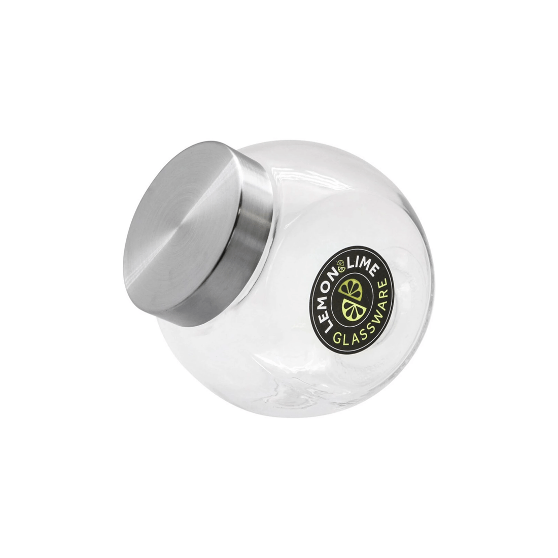 3 Lemon & Lime 2l Glass Tilt Jar Kitchen Food Storage Container W/ Metal Lid Clear
 - Clear, 3 of 3