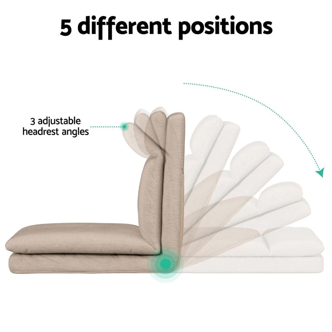 6 Artiss 2XFloor Chair Sofa Linen - Brown, 6 of 7