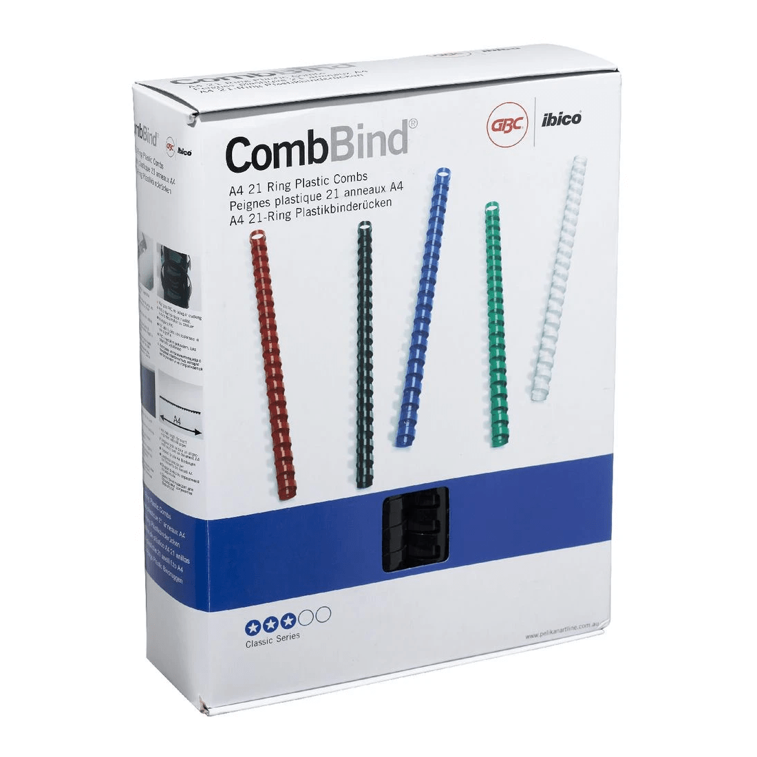 1 GBC Binding Comb 21 Loop Plastic 25mm Black 50 Pack, 1 of 3