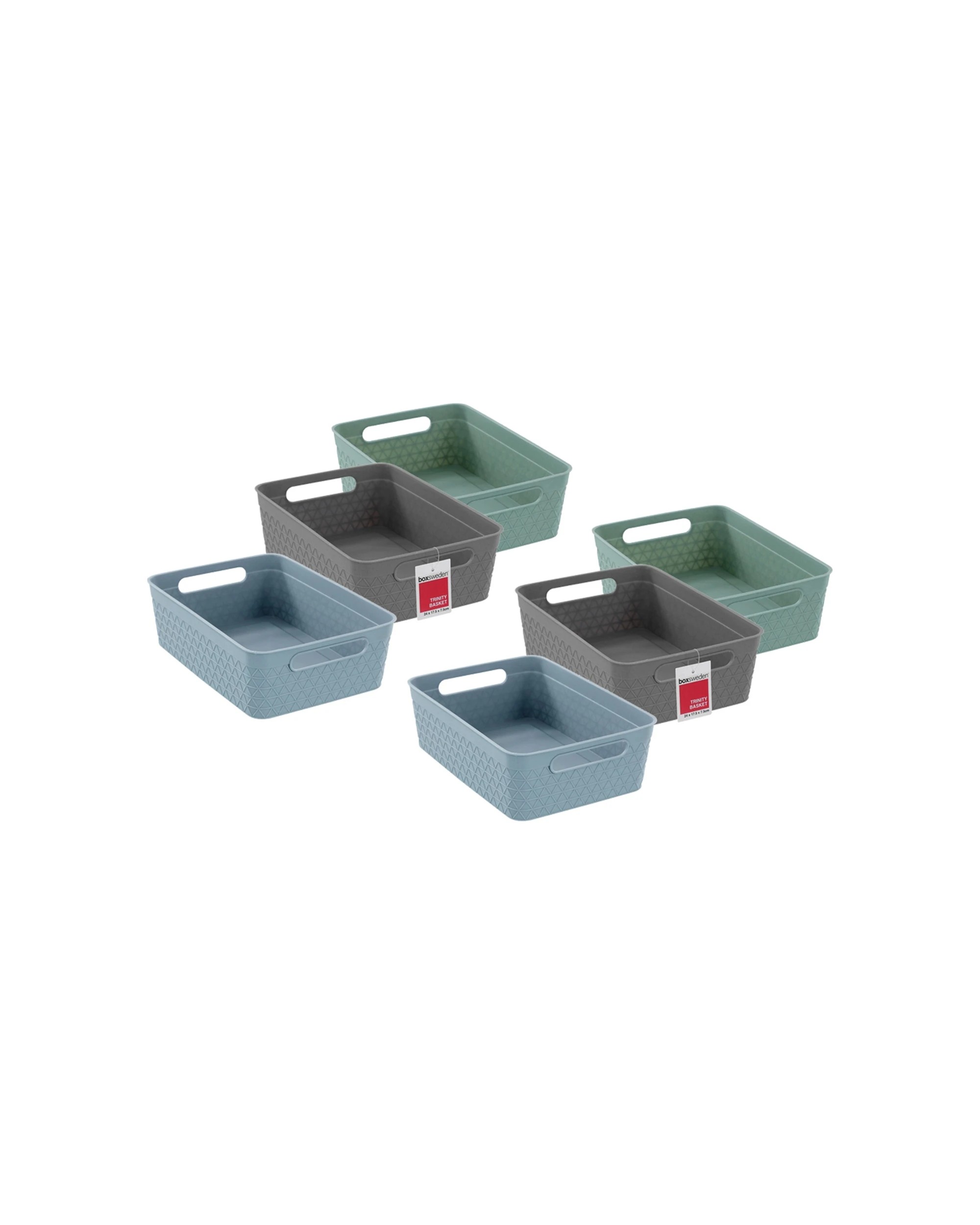 1 Boxsweden 6PK Trinity Basket Storage 24x17.5x7.5cm - Multi, 1 of 6