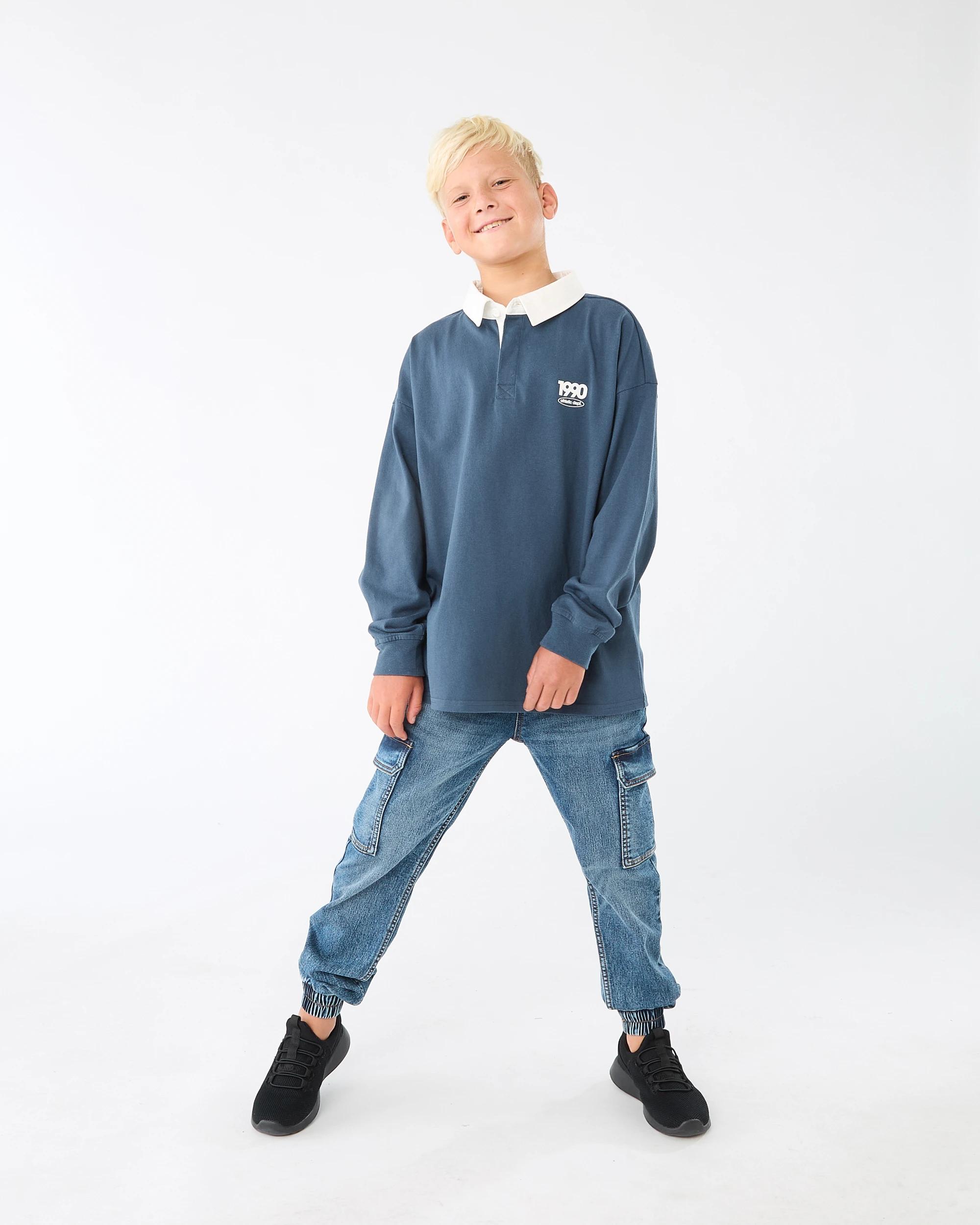 6 Oversized Rugby T-shirt Blu Varsit, 6 of 8