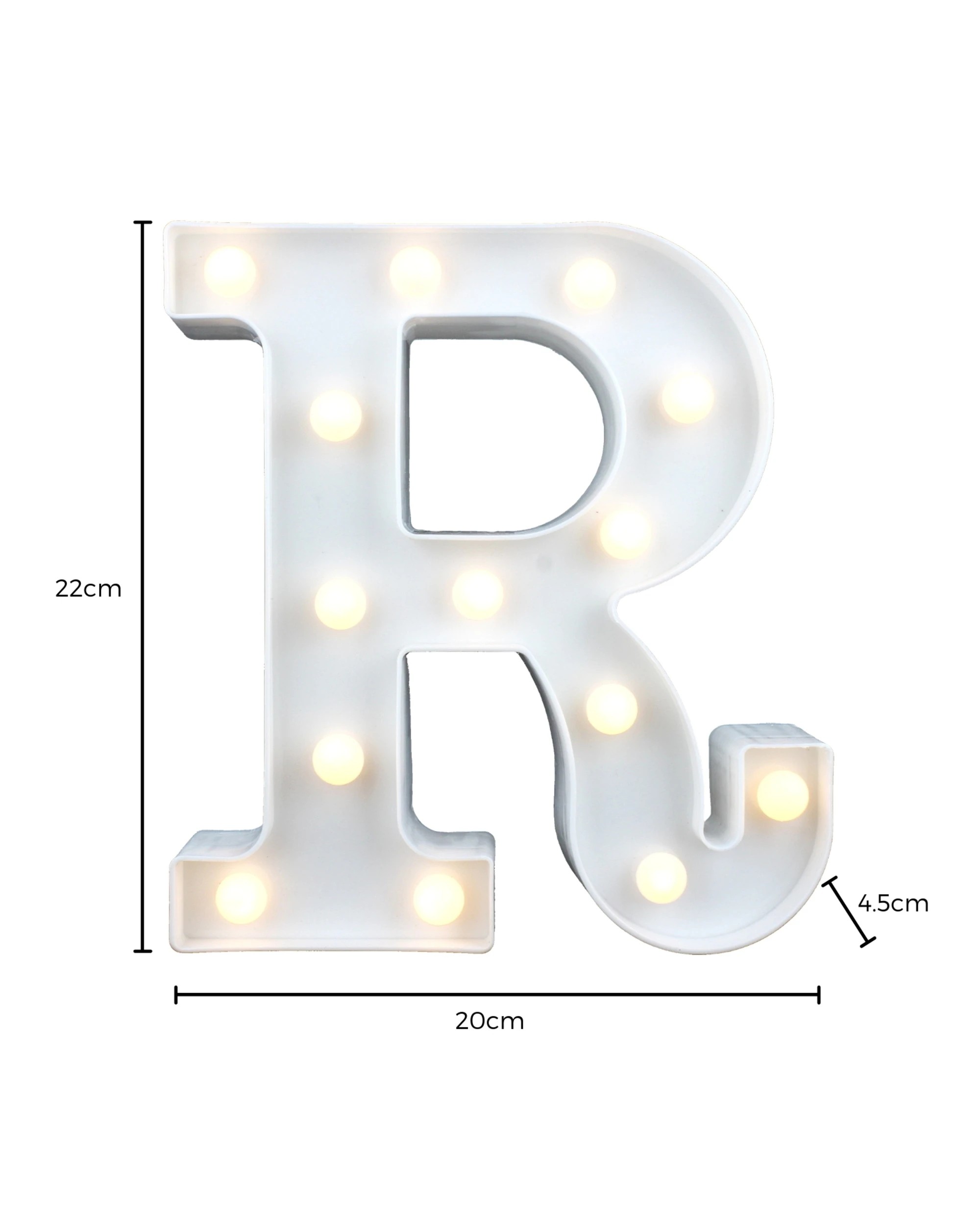 3 Partyrama LED Light Up Letter R White, 3 of 3
