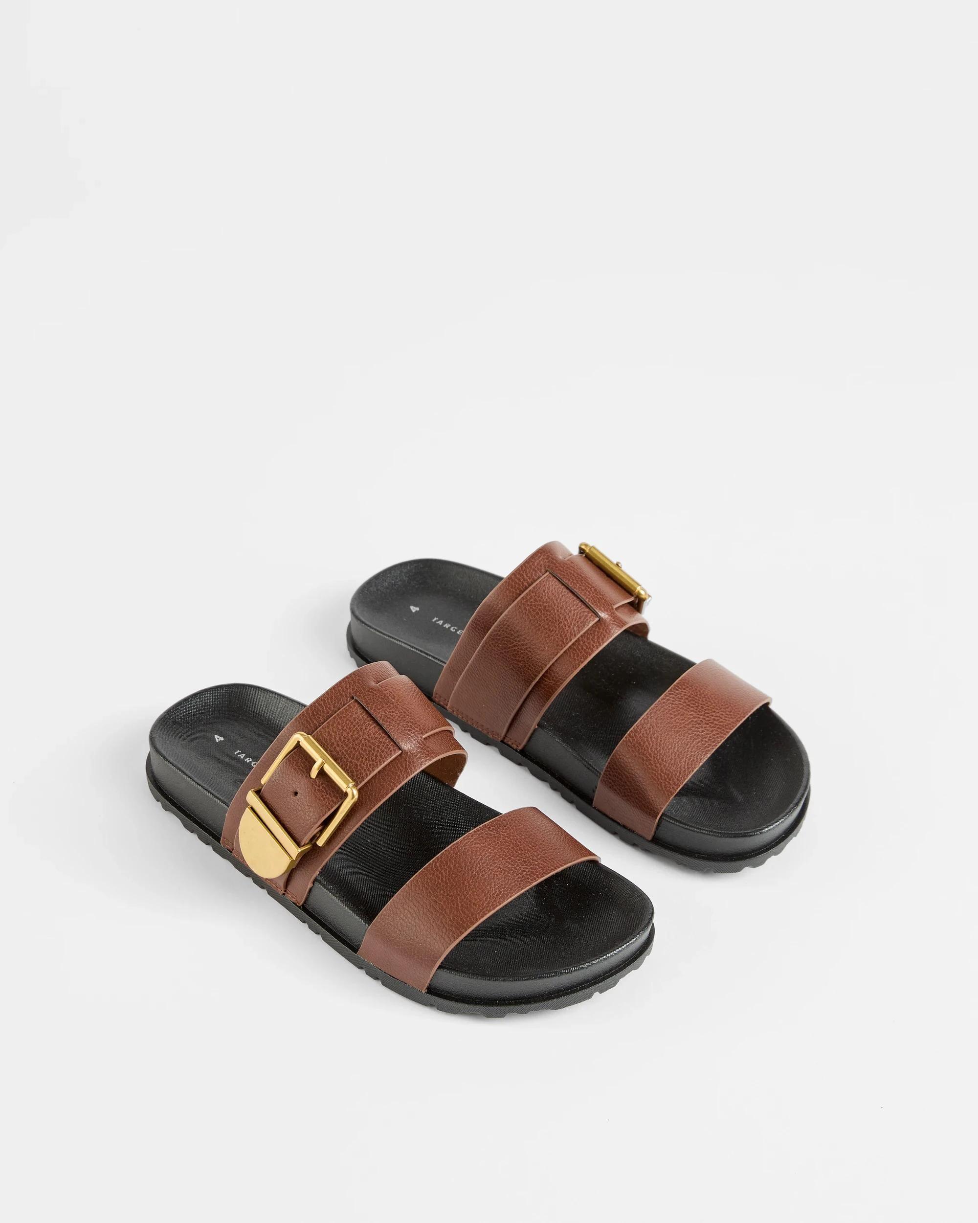 2 Target Girls Senior Double Strap Buckle Flat TAN, 2 of 3