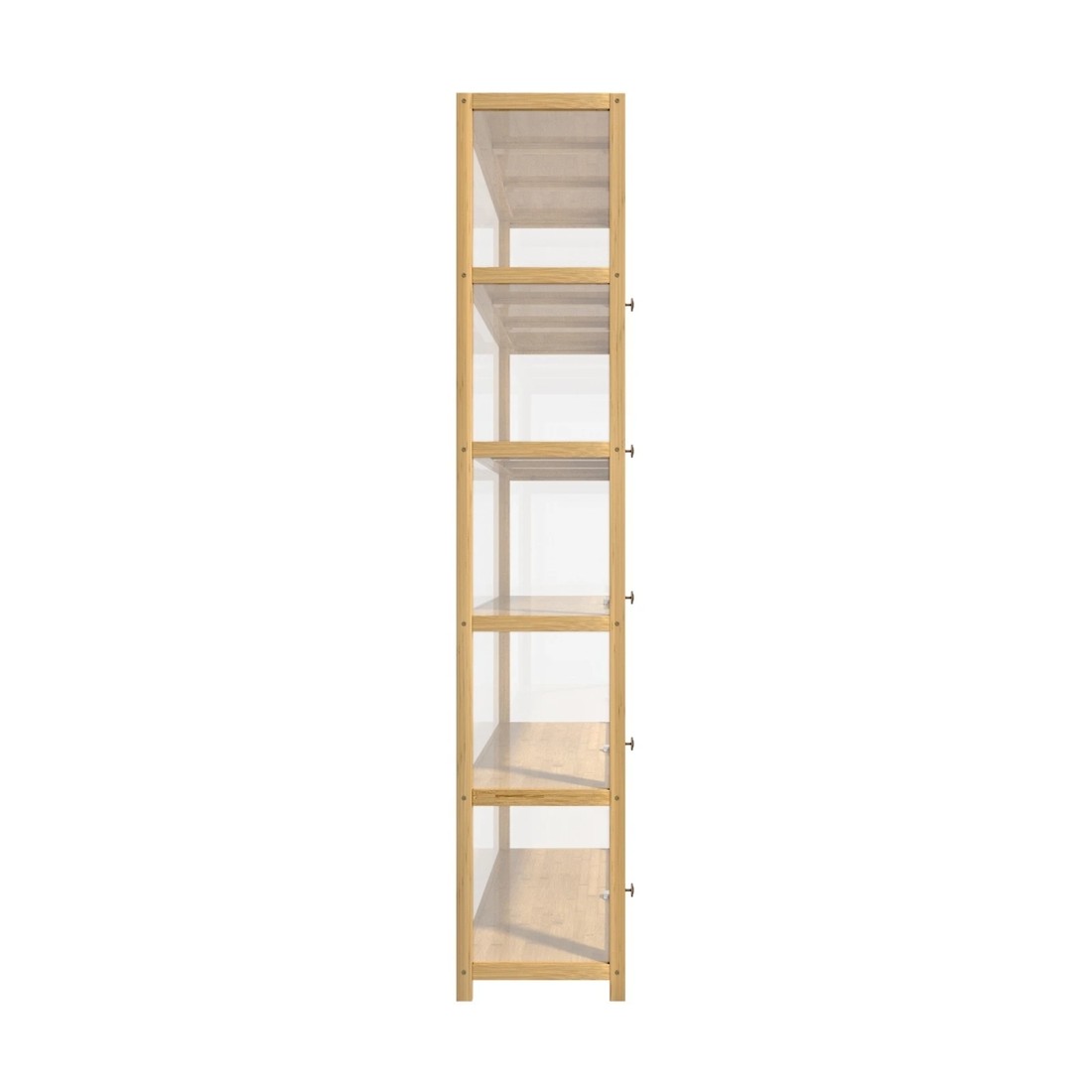 6 Oikiture Display Cabinet Storage 5-tier Shelves Clear Bookcase Stand Rack
 - Natural, 6 of 9