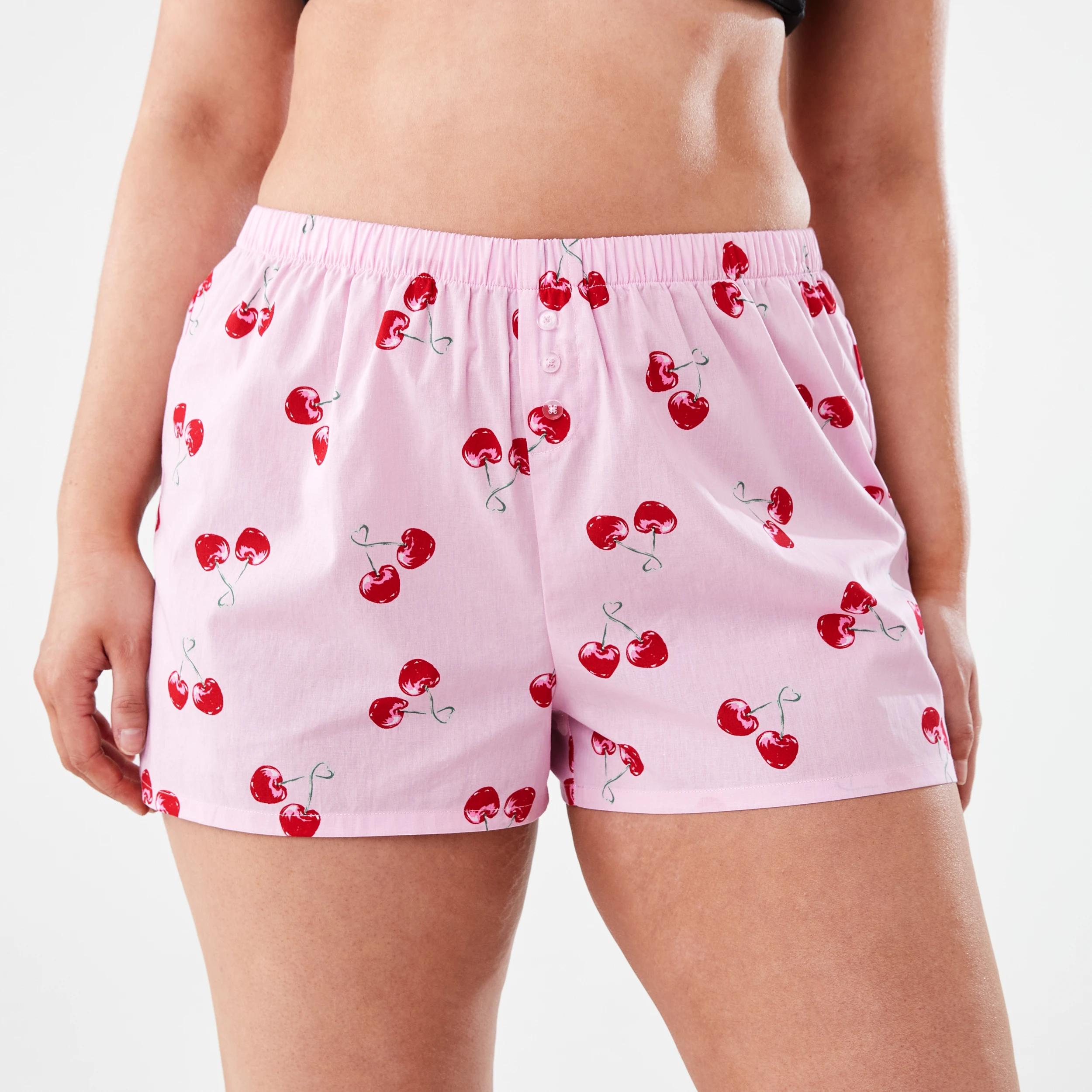 1 Woven Boxer Shorts CHERRIES PINK LADY, 1 of 7