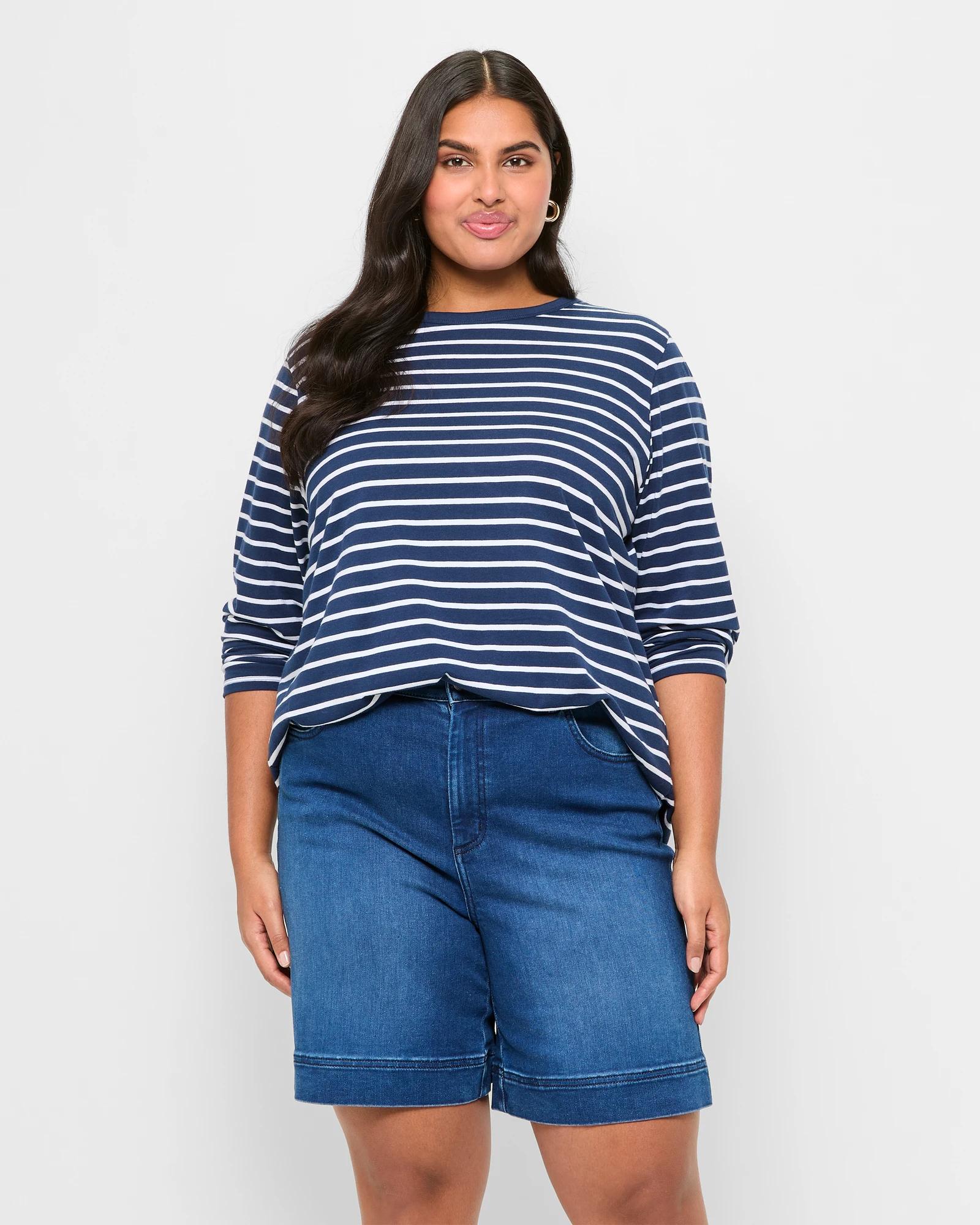 1 Target Plus Size Denim Shorts 70'S VINTAGE BLUE, 1 of 5