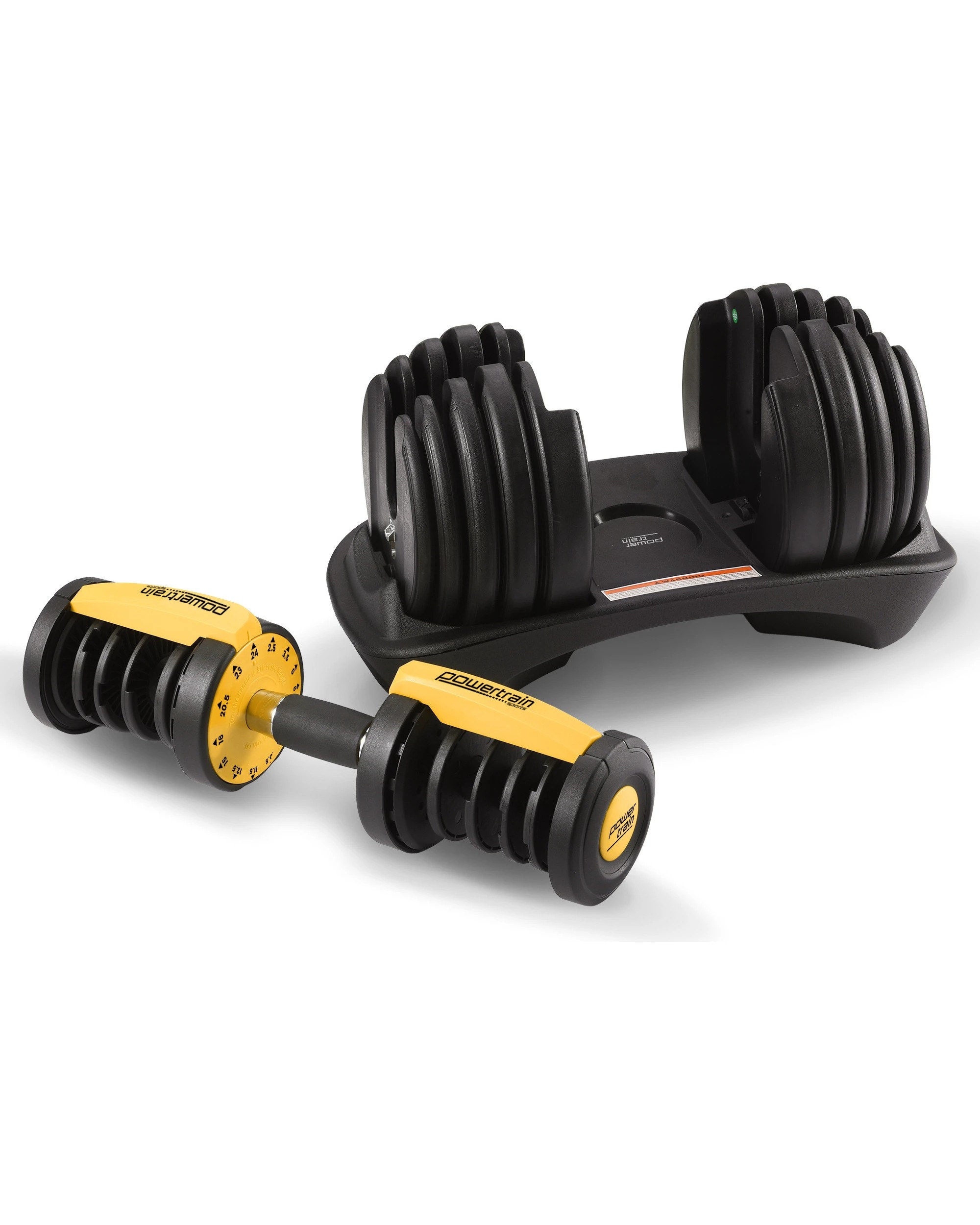 5 Powertrain 24kg Adjustable Dumbbell Home Gym Exercise Weights Free Workout Gold, 5 of 7