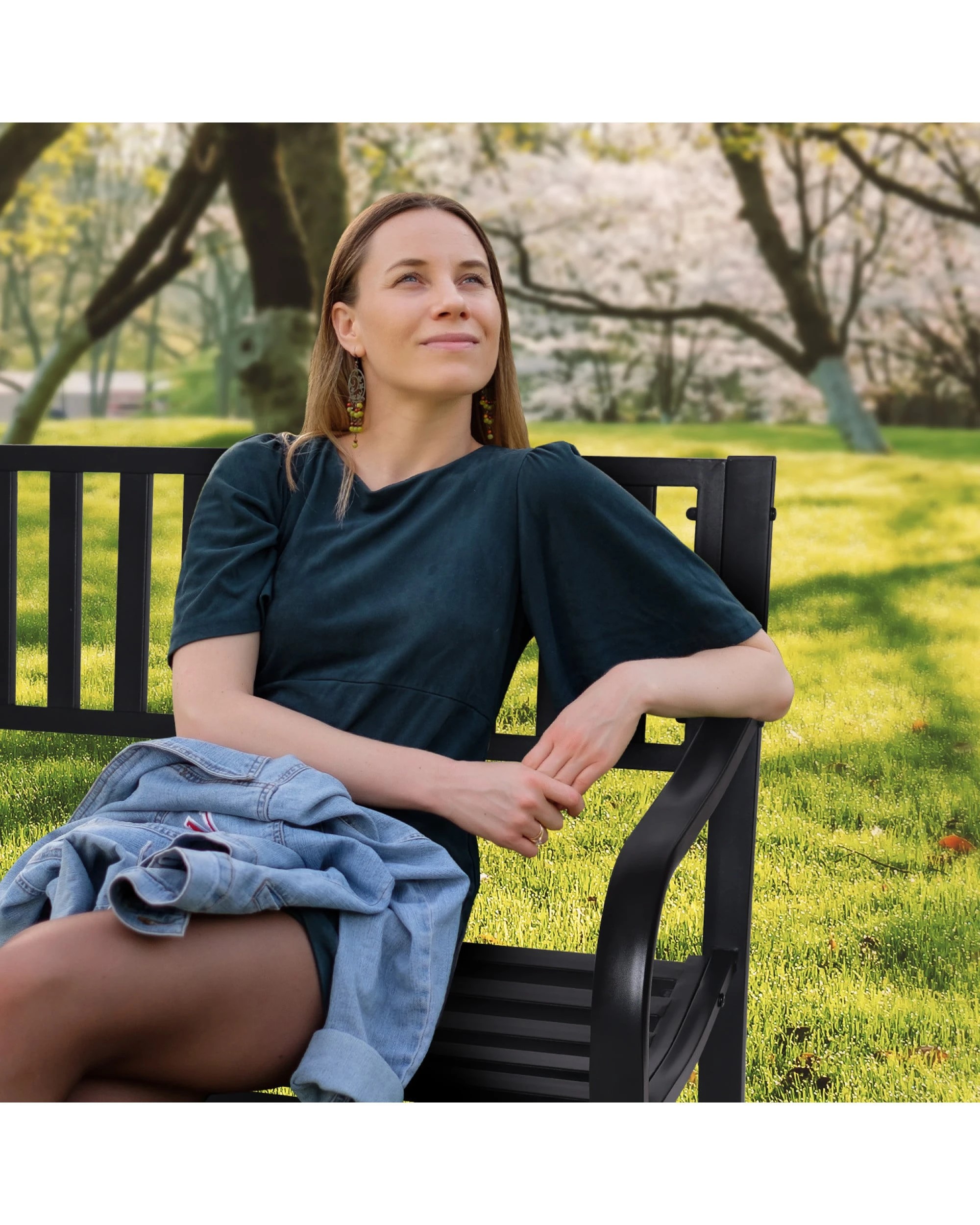 9 Wallaroo Steel Outdoor 2 to 3 Seater Garden Bench Rust Resistant Cast Iron 300kg Capacity - Black, 9 of 10