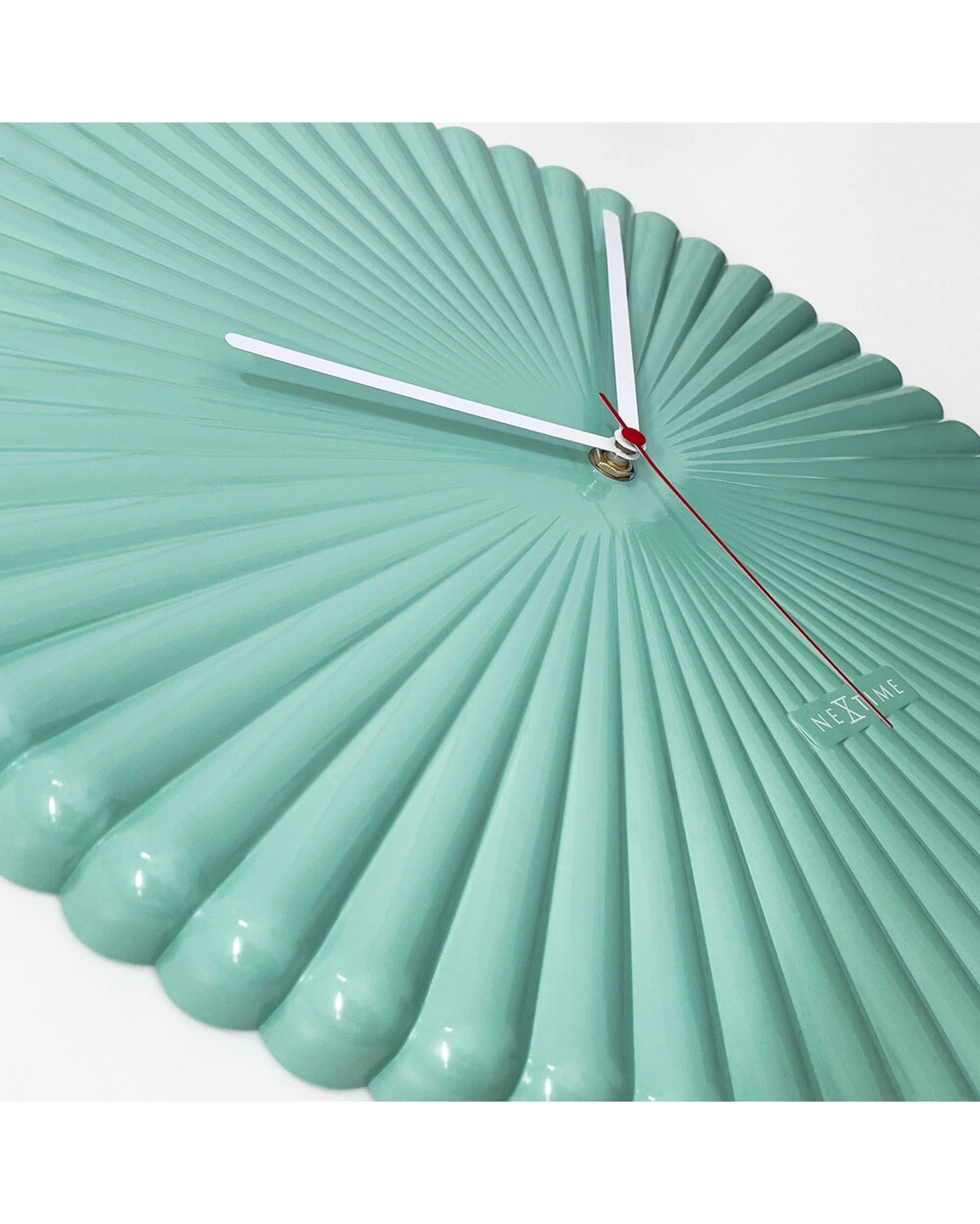 6 NeXtime Mousse 40cm Silent Wall Clock Glossy Dial Polyresin Case - Green, 6 of 6