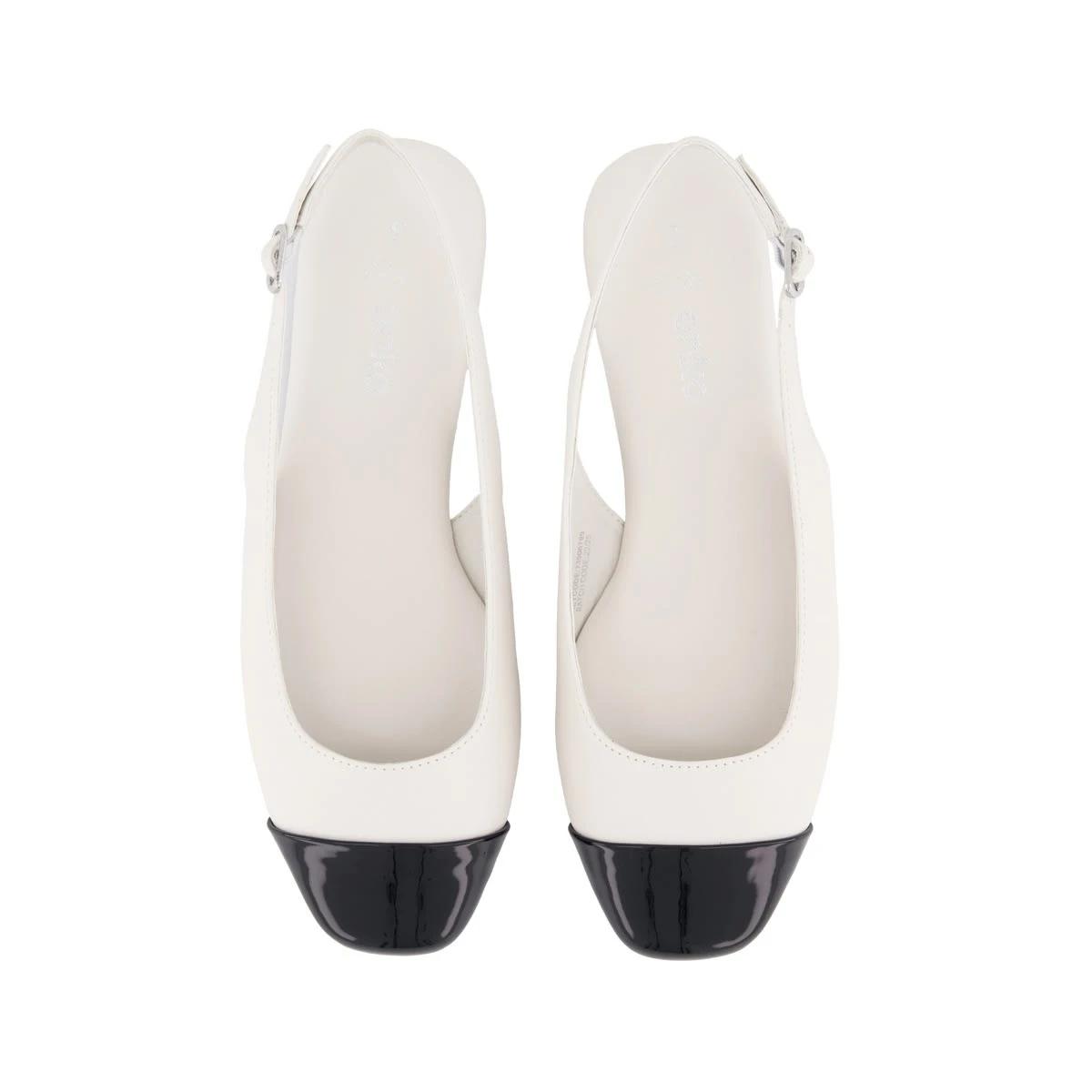 2 Ballet Toe Cap Slingback Flats IVORY WHITE, 2 of 3