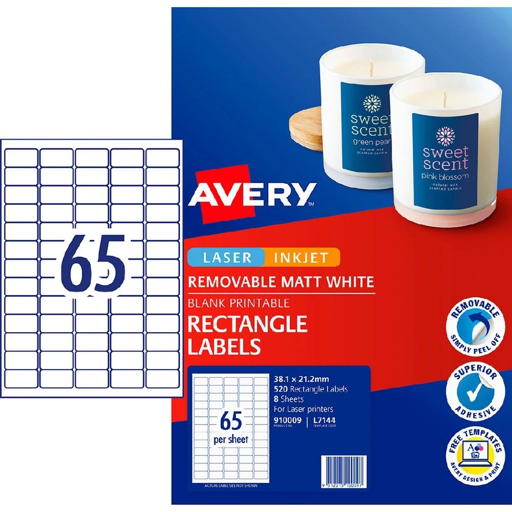 1 Avery Matte White Rectangular Pricing Labels 520 Pack, 1 of 5