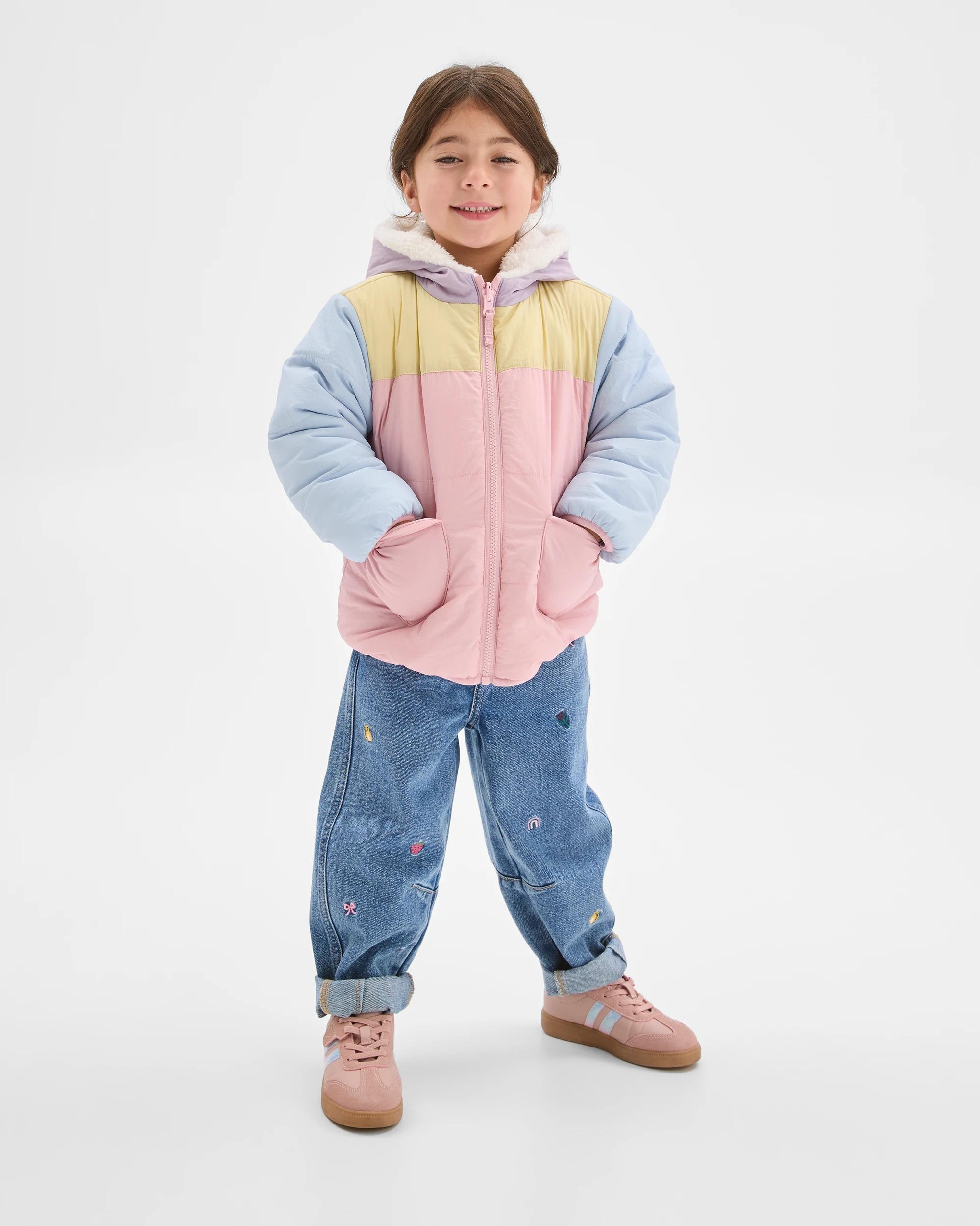 3 Target Kids Reversible Hooded Heart Pocket Puffer Jacket MULTI, 3 of 7
