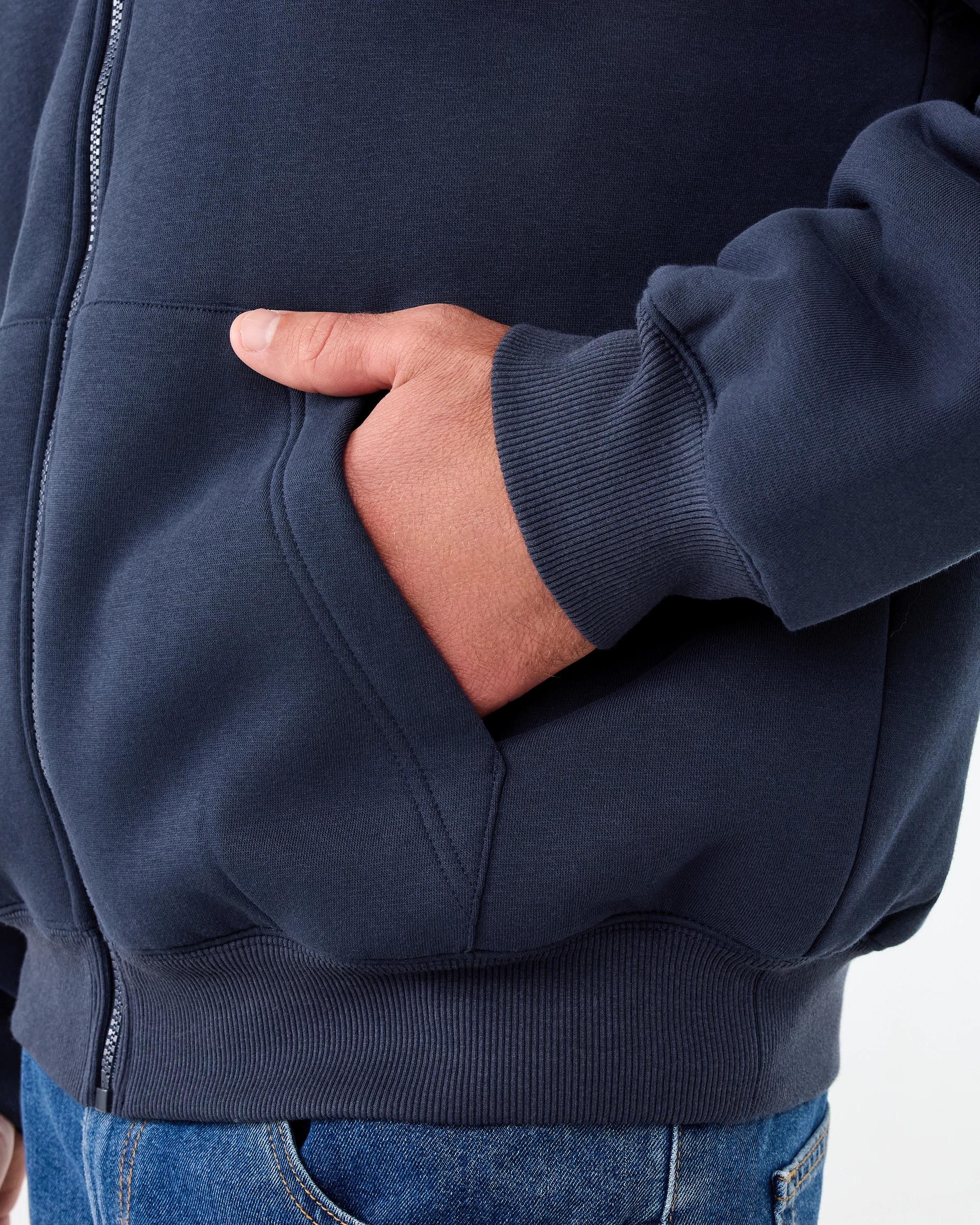 7 Sherpa Lined Zip Through Hoodie Nvy Sphire, 7 of 7