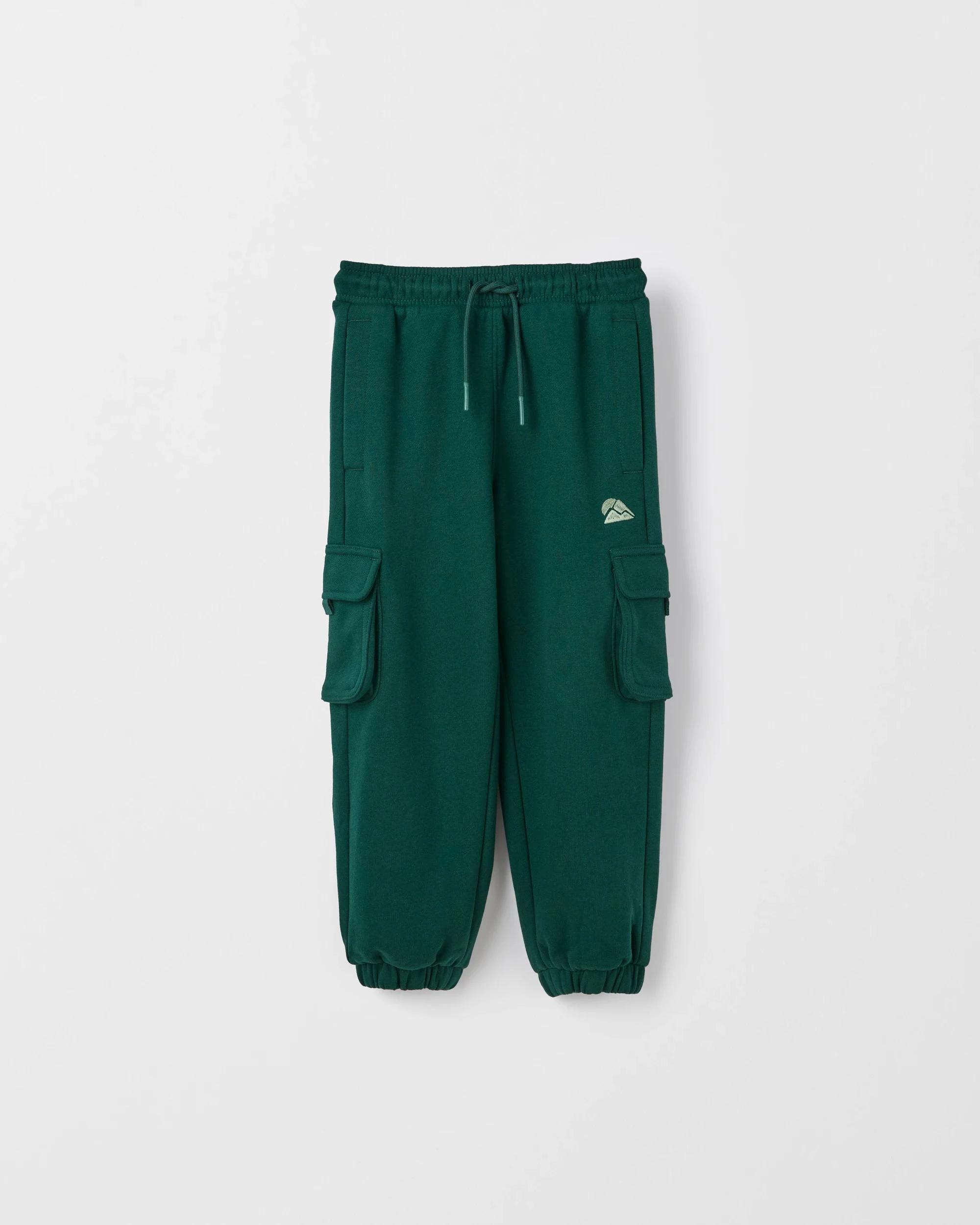 1 Target Kids Australian Cotton Blend Cargo Trackpants GREEN, 1 of 2