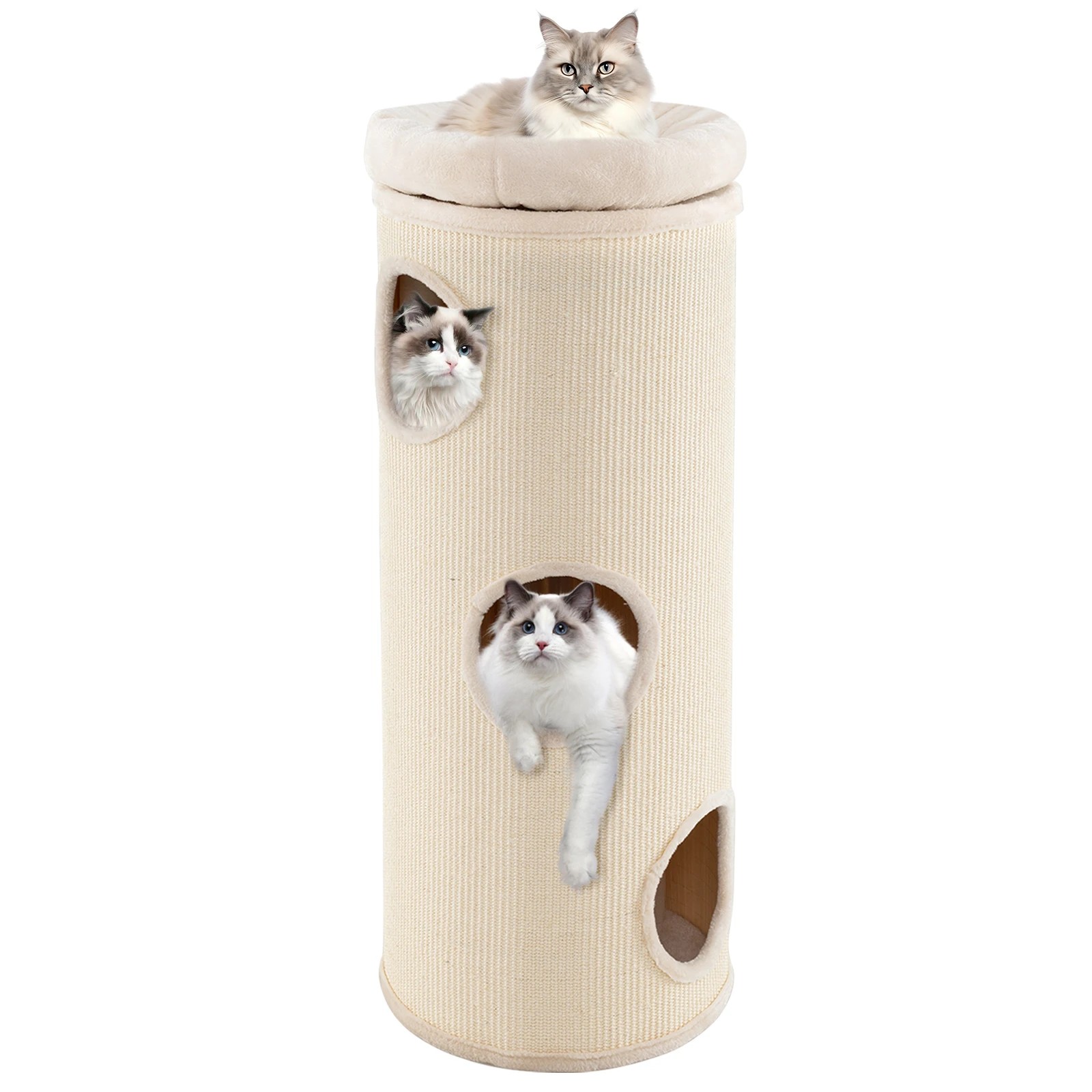 5 Costway 4-Story Cat House 112 cm Elevated Cat Cave Indoor Cat Tree Tower, 5 of 5
