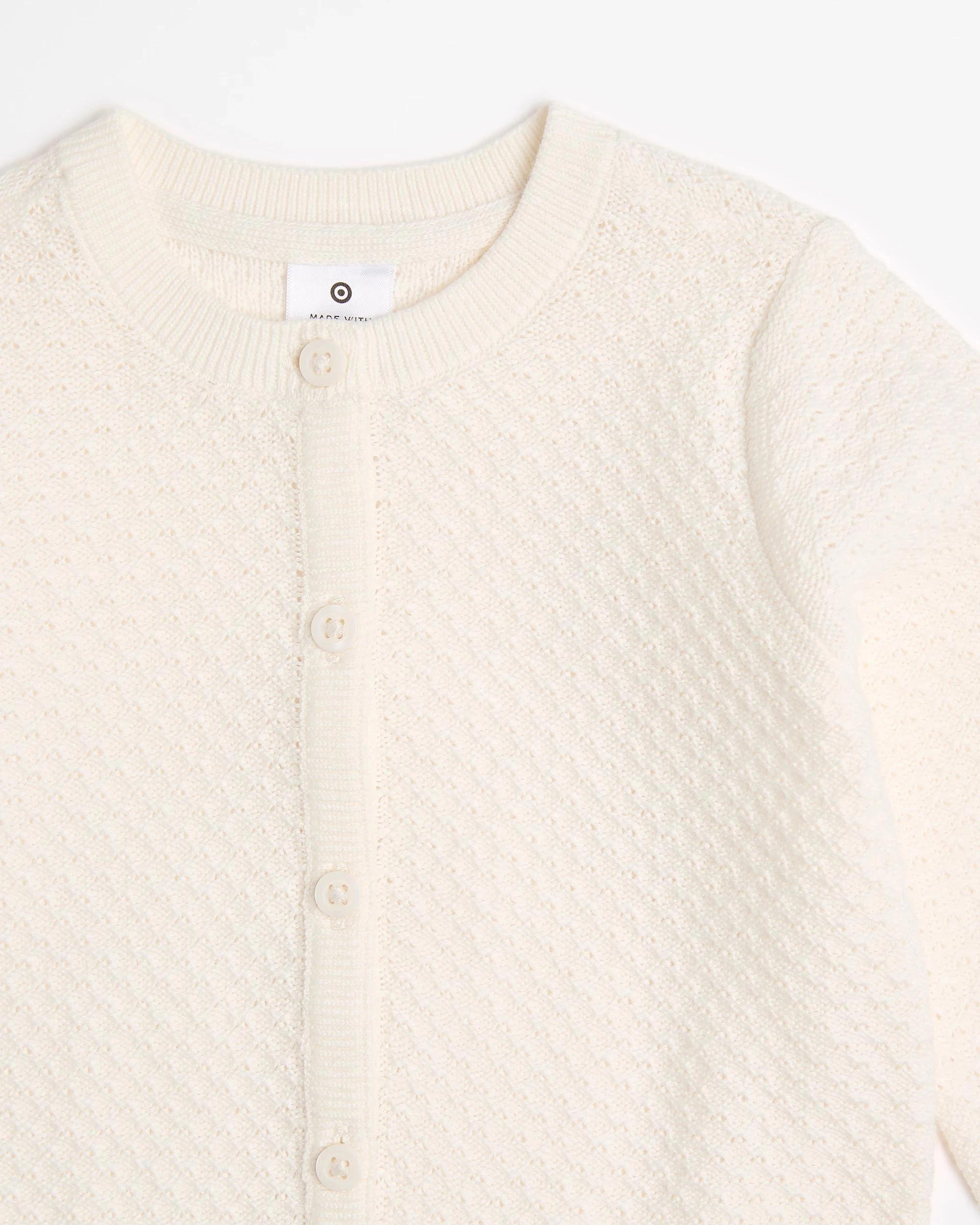 2 Target Baby Unisex Organic Cotton Pointelle Knit Cardigan CREAM, 2 of 3