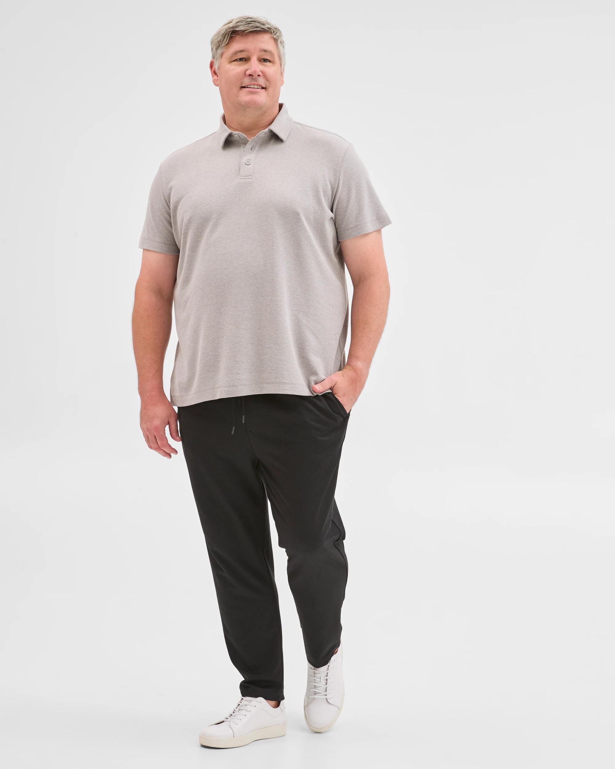 2 Target Plus Size Australian Cotton Blend Textured Polo Top GREY, 2 of 5