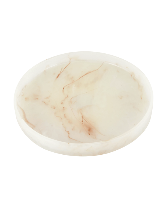 White Onyx Look Decor Tray
