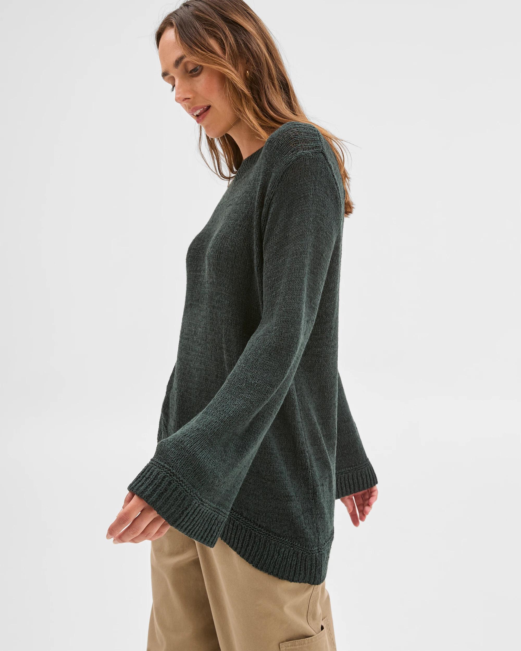 3 Target Woman Long Sleeve Asymmetric Sweater MIDNIGHT JADE, 3 of 5