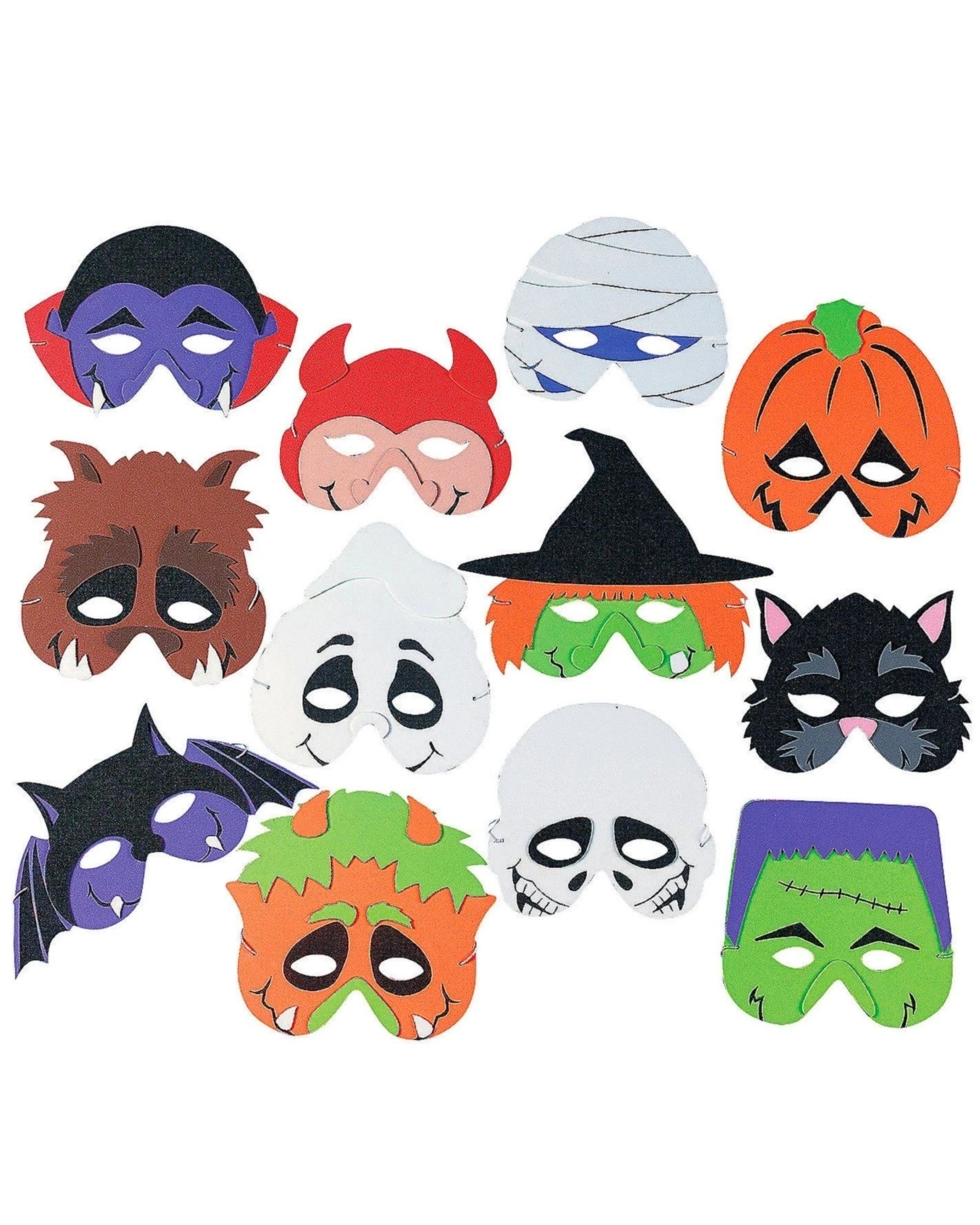 1 Partyrama Foam Monster Masks Pack of 12, 1 of 1