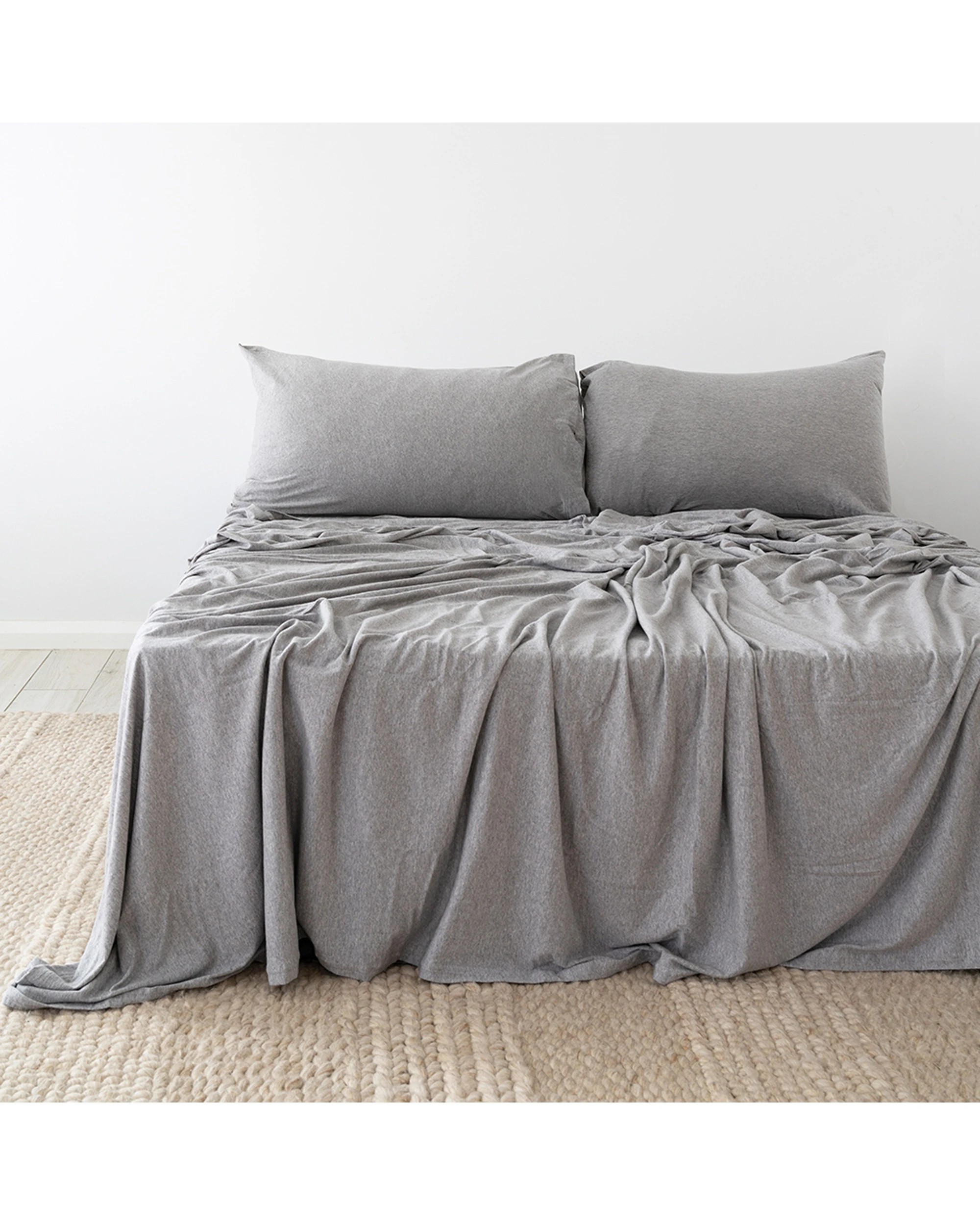 1 Bambury BedT Organica Sheet Set Organic Cotton Tencel Blend - Single Bed - Grey, 1 of 3