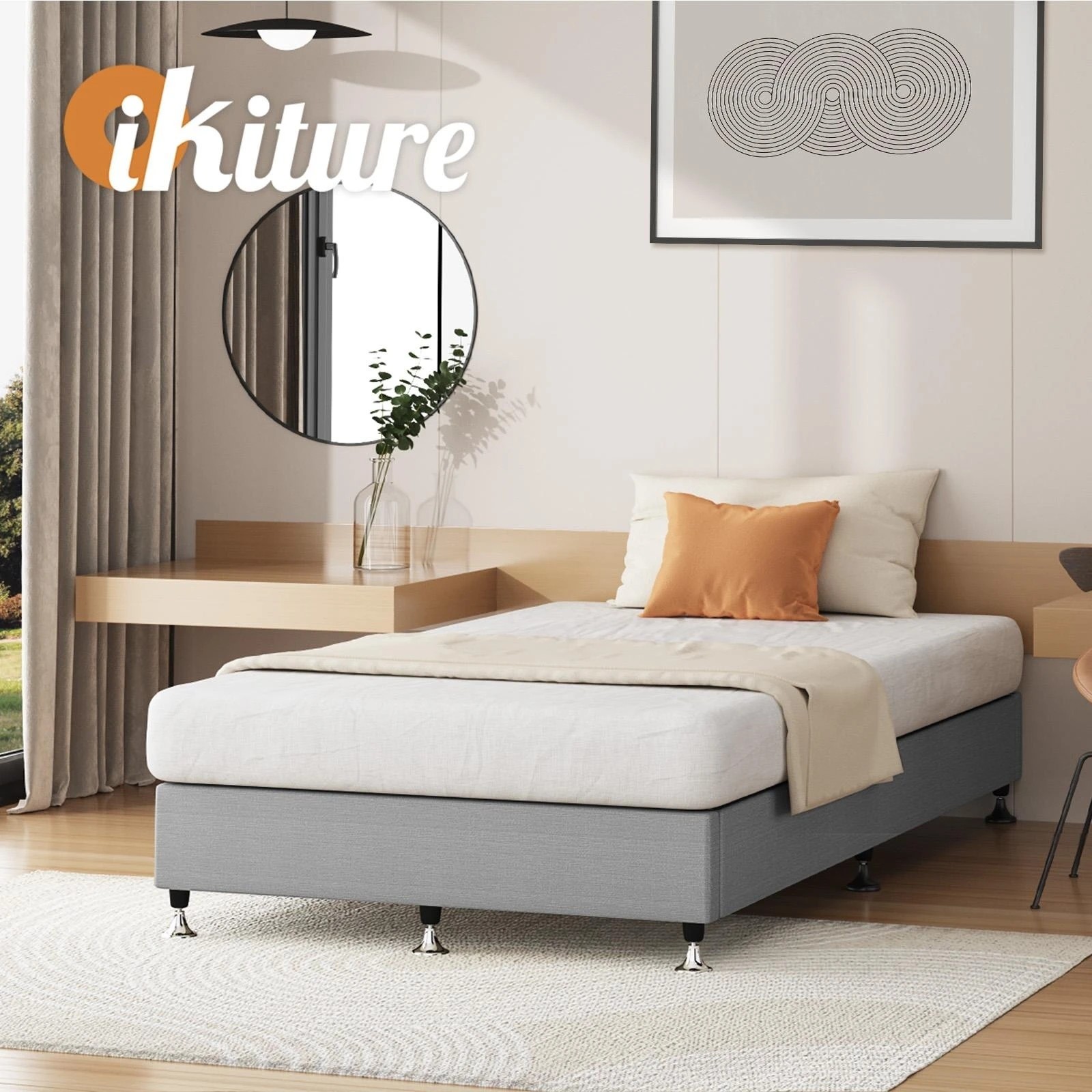 6 Oikiture King Single Bed Base Platform
 - Grey, 6 of 10