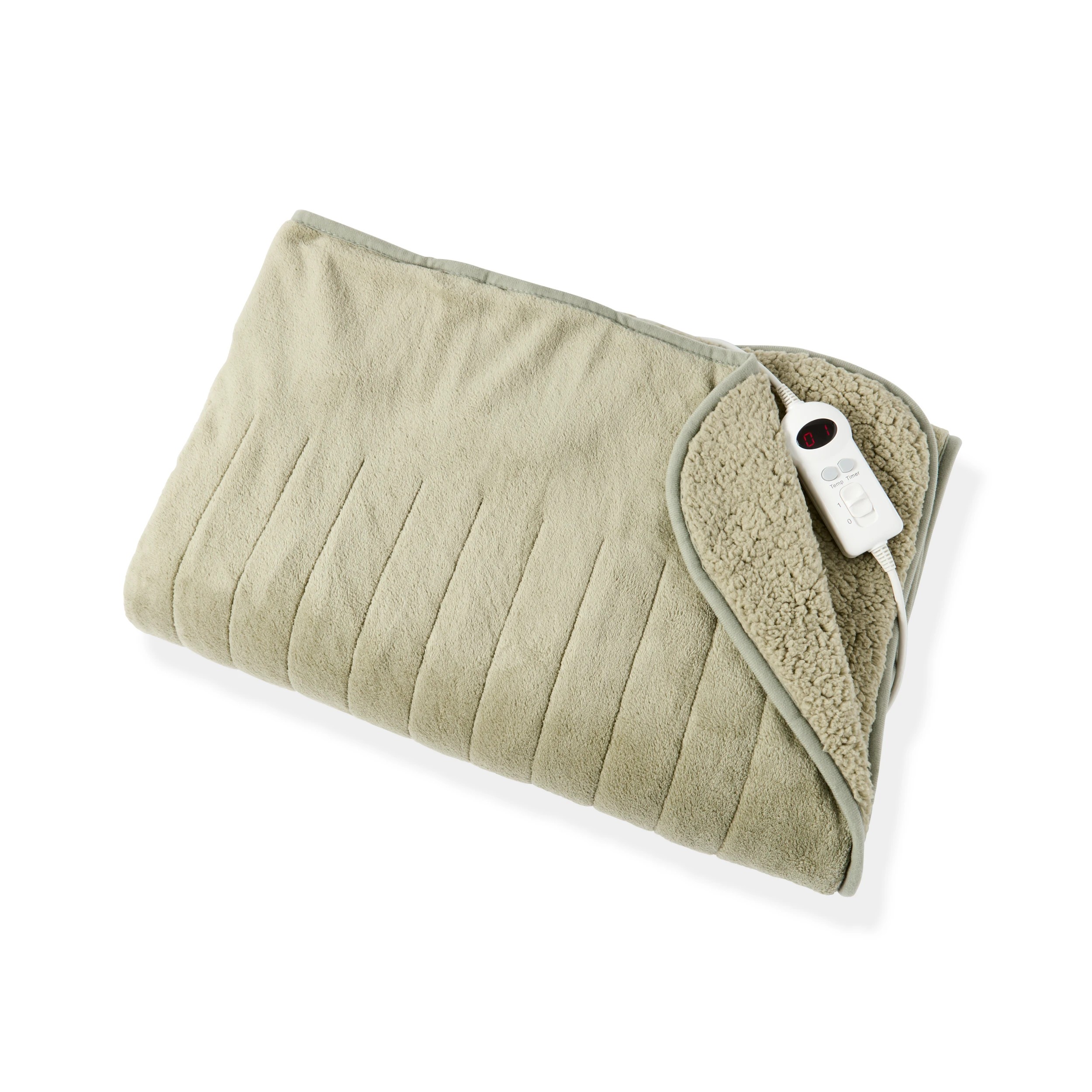 3 Heated Throw Sherpa - Green, 3 of 6