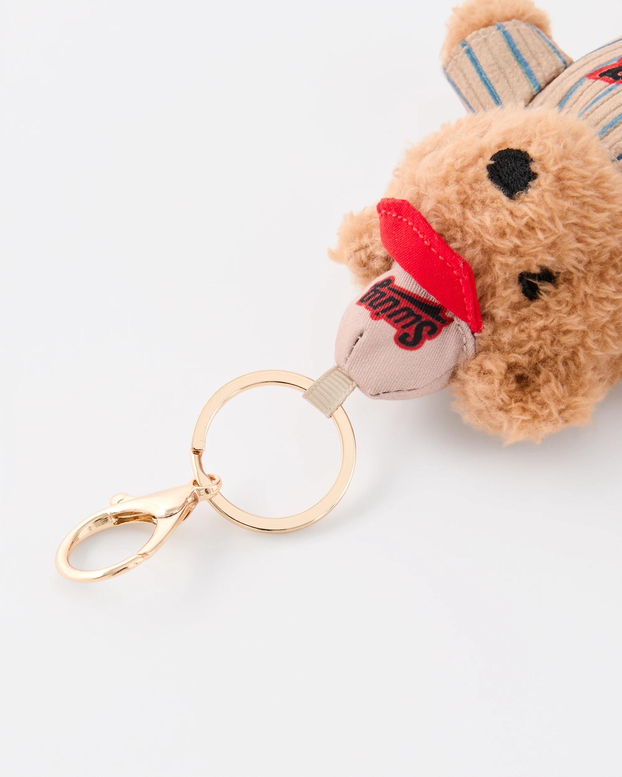 4 Baseball Bear Charm Keyring - Brown and Gold Tone Brown, 4 of 4