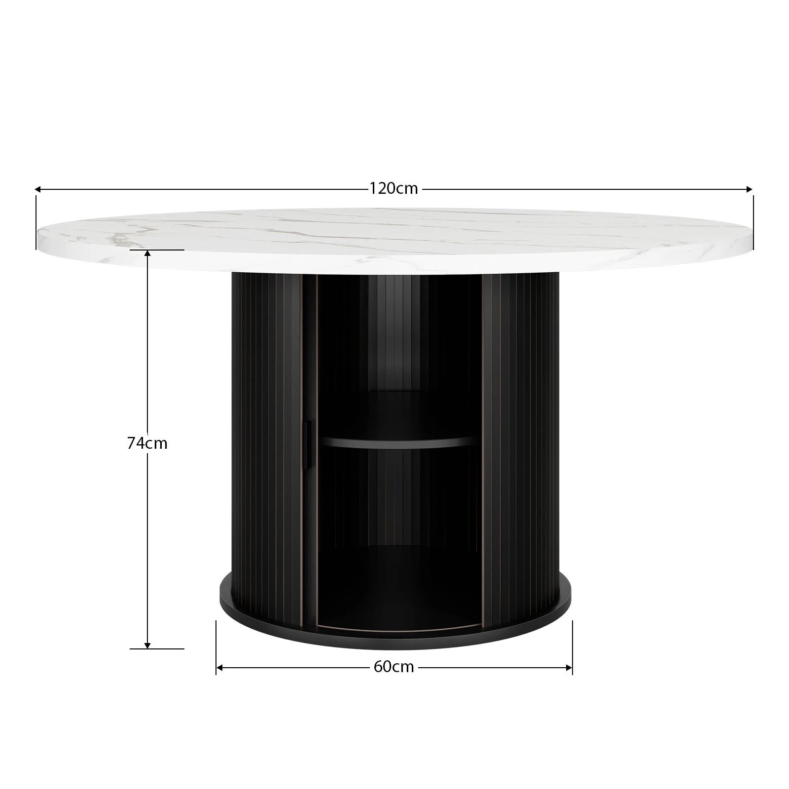2 Ausway Round Dining Table 120cm Modern Kitchen Breakfast, 2 of 6