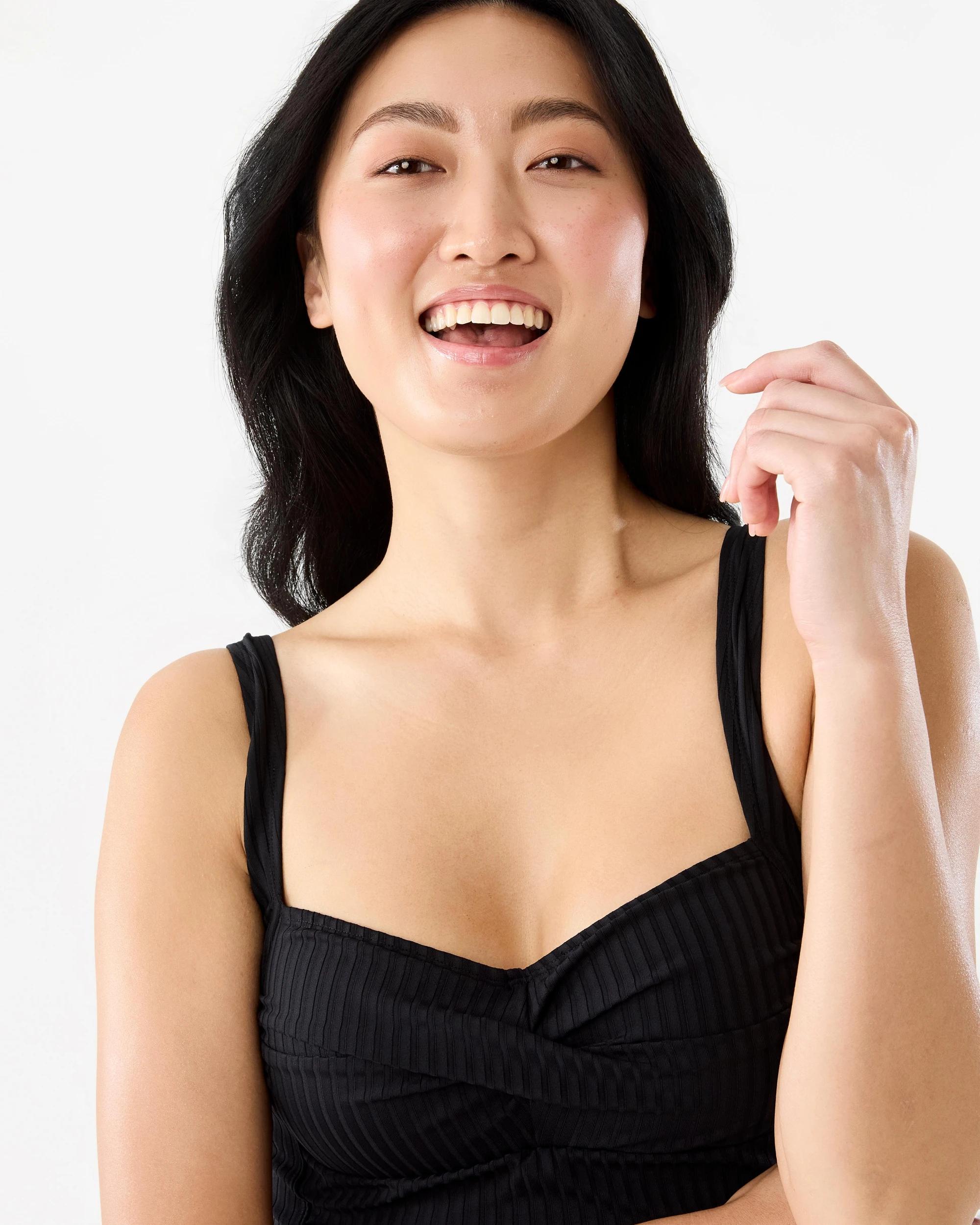 4 Twist Front One Piece Swimsuit Black, 4 of 7