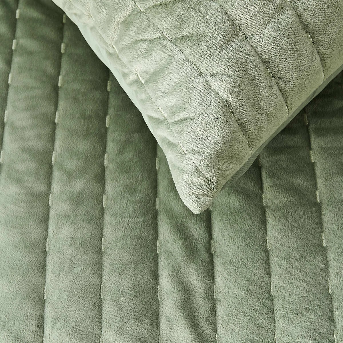 3 Velvet Coverlet Set - Queen/King Bed, Forest, 3 of 6