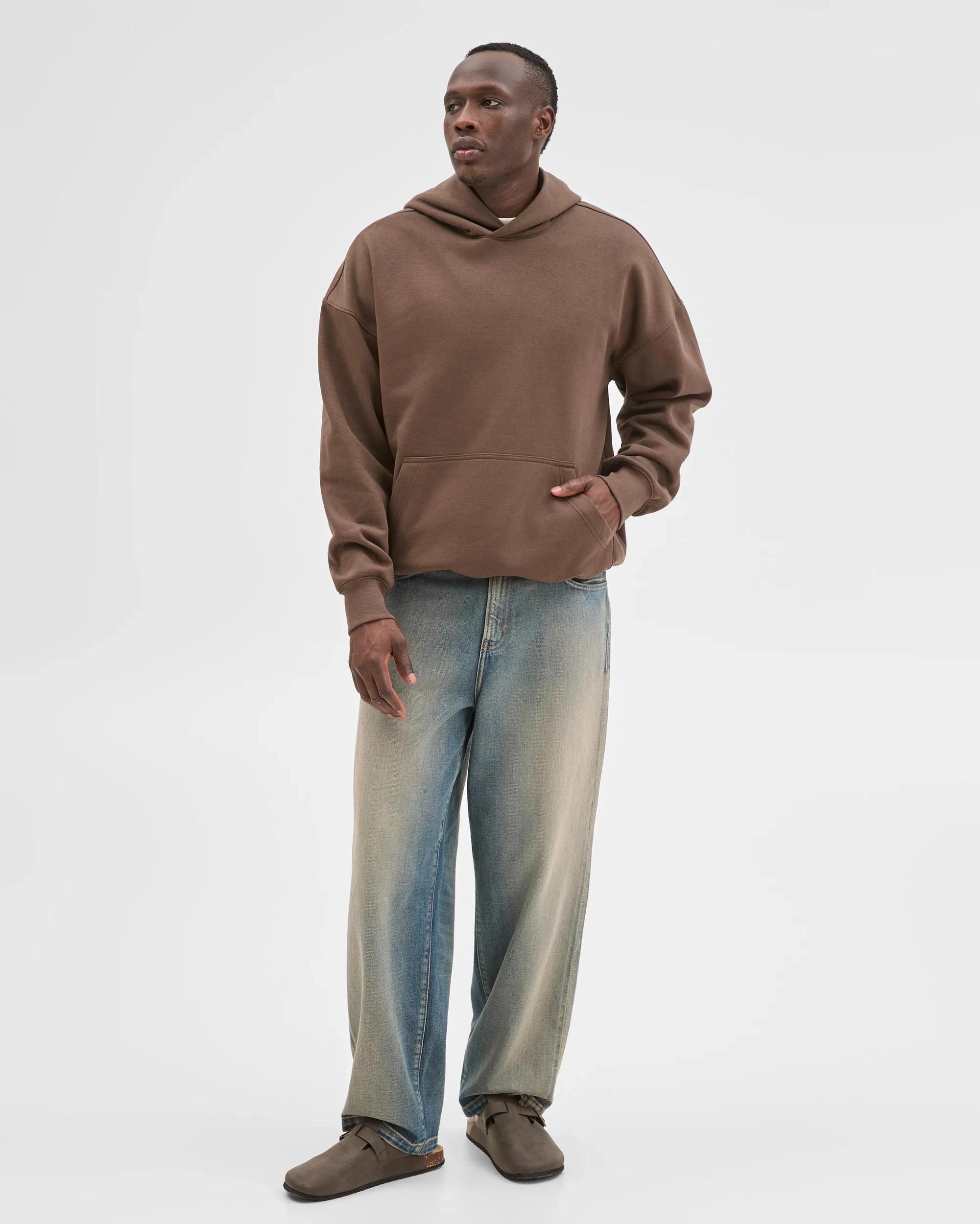 2 Commons Australian Cotton Blend Heavyweight Oversized Hoodie CHOCOLATE, 2 of 6