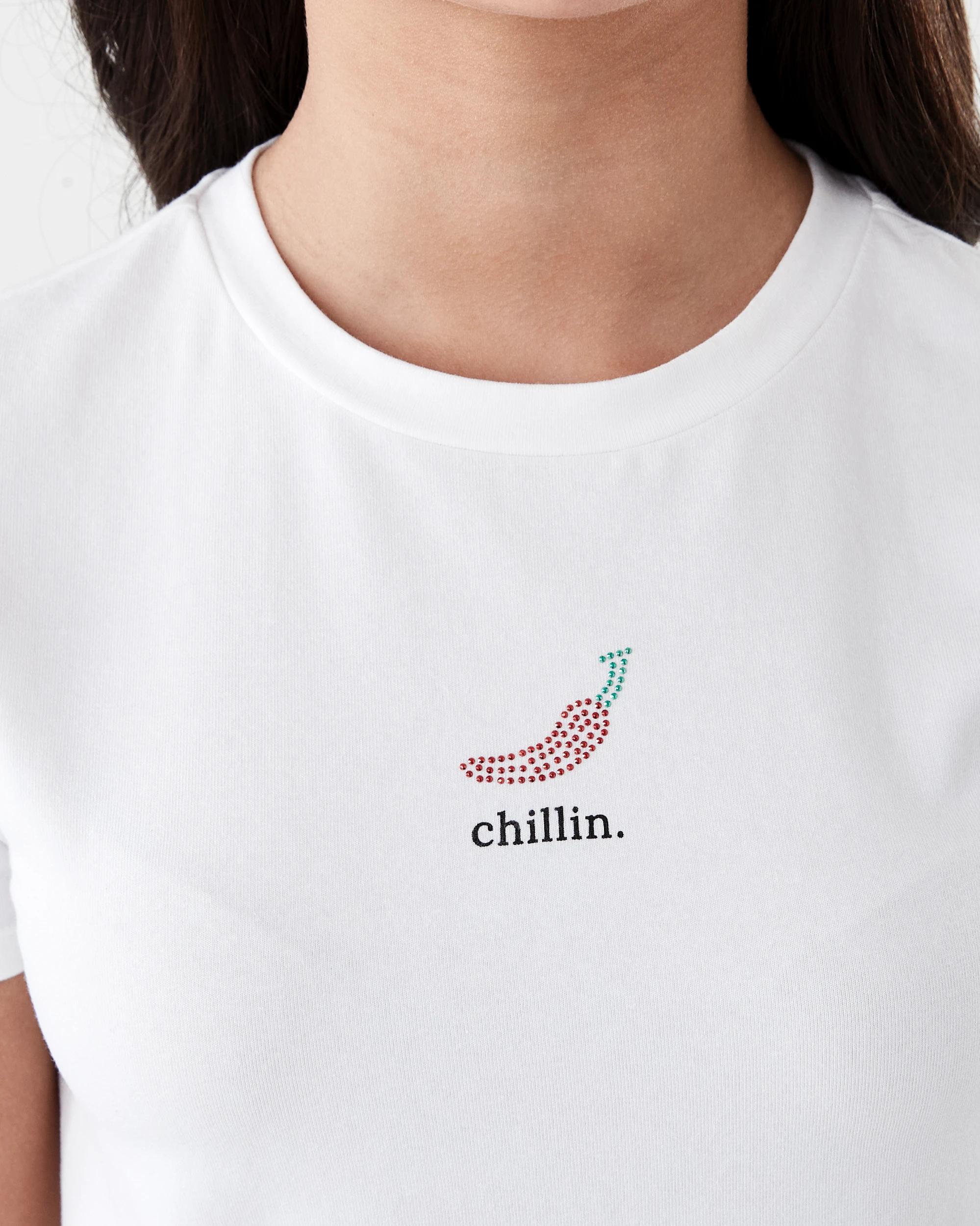 4 Short Sleeve Embellished Baby T-shirt Wht Chilli, 4 of 7