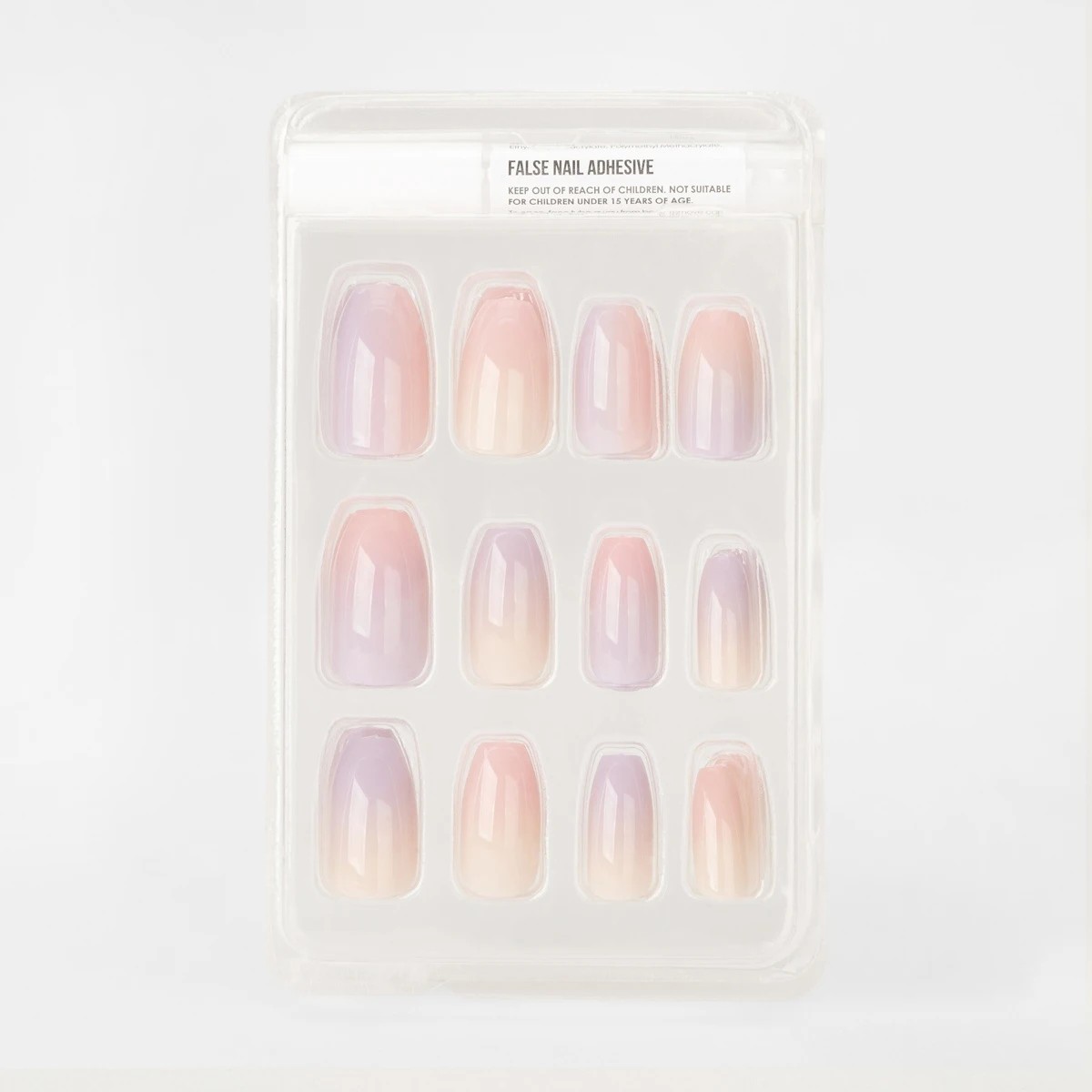 3 OXX Cosmetics 24 Pack False Nails with Adhesive - Coffin Shape, Purple Ombre, 3 of 5