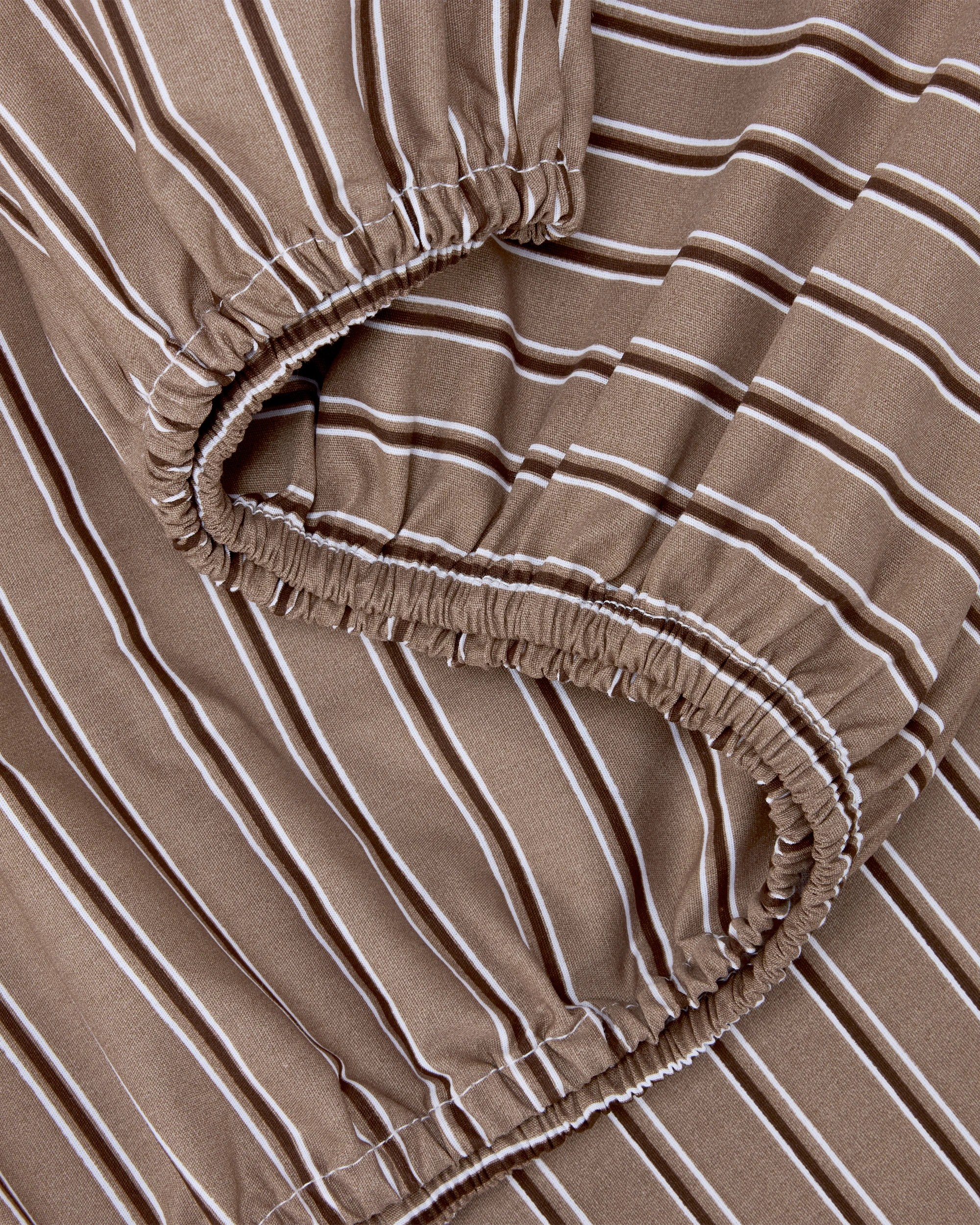 3 250 Thread Count Stripe Cotton Sheet Set - King Bed, Mocha, 3 of 7