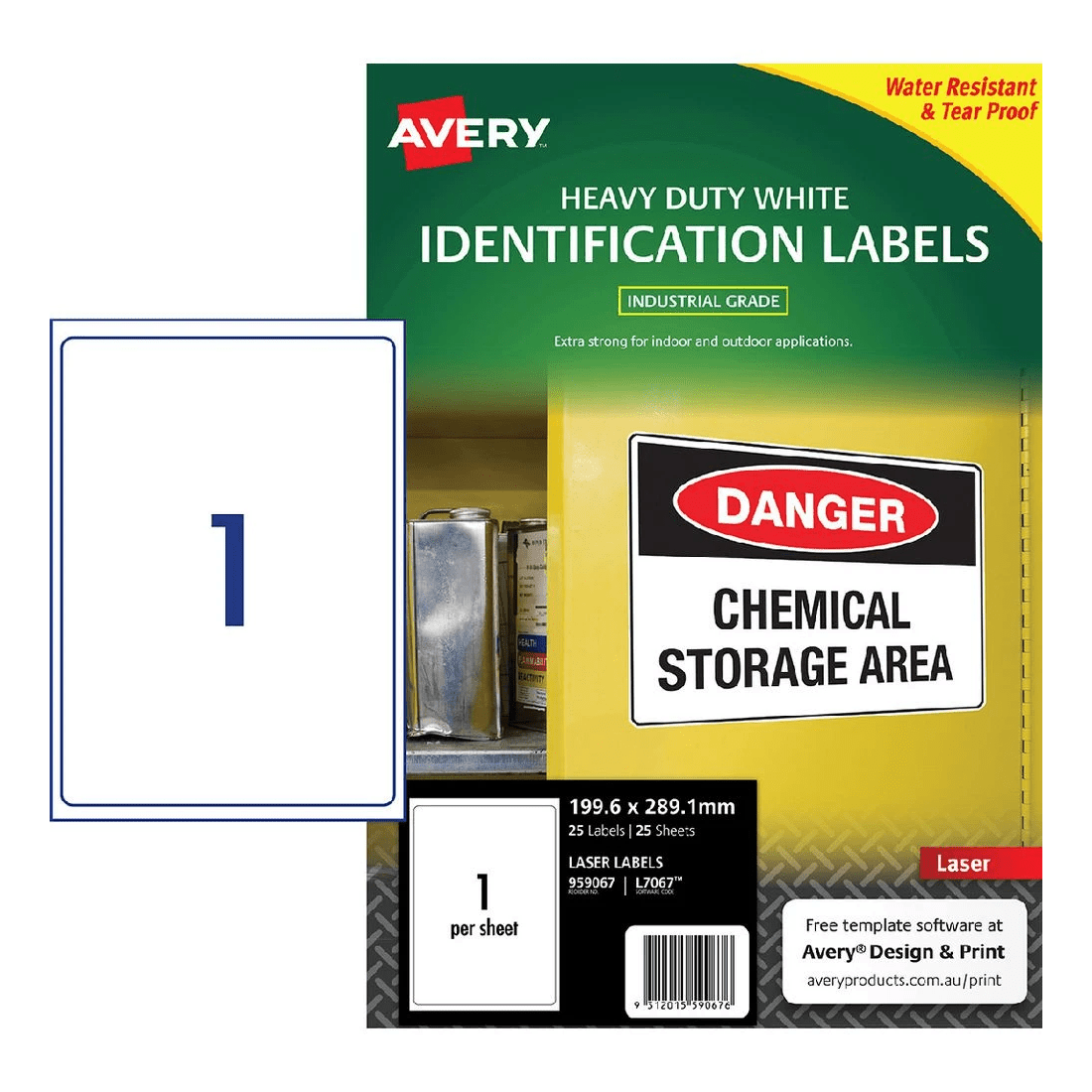 1 Avery 1UP Heavy Duty Laser Labels 25 Pack, 1 of 4