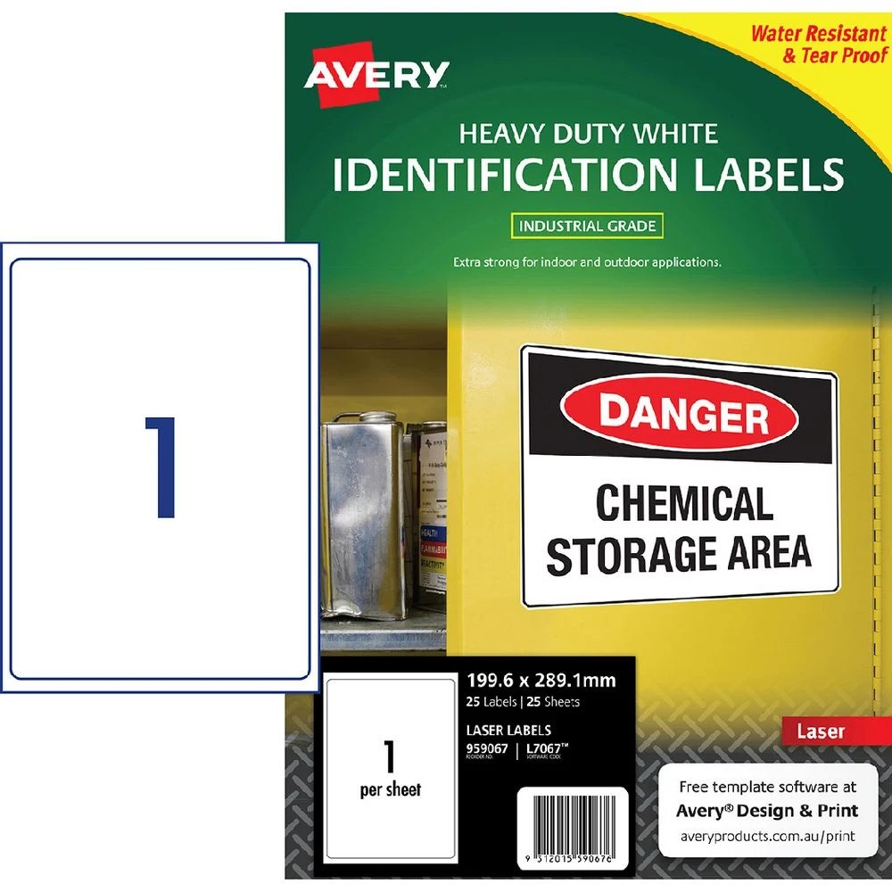 1 Avery 1UP Heavy Duty Laser Labels 25 Pack, 1 of 4