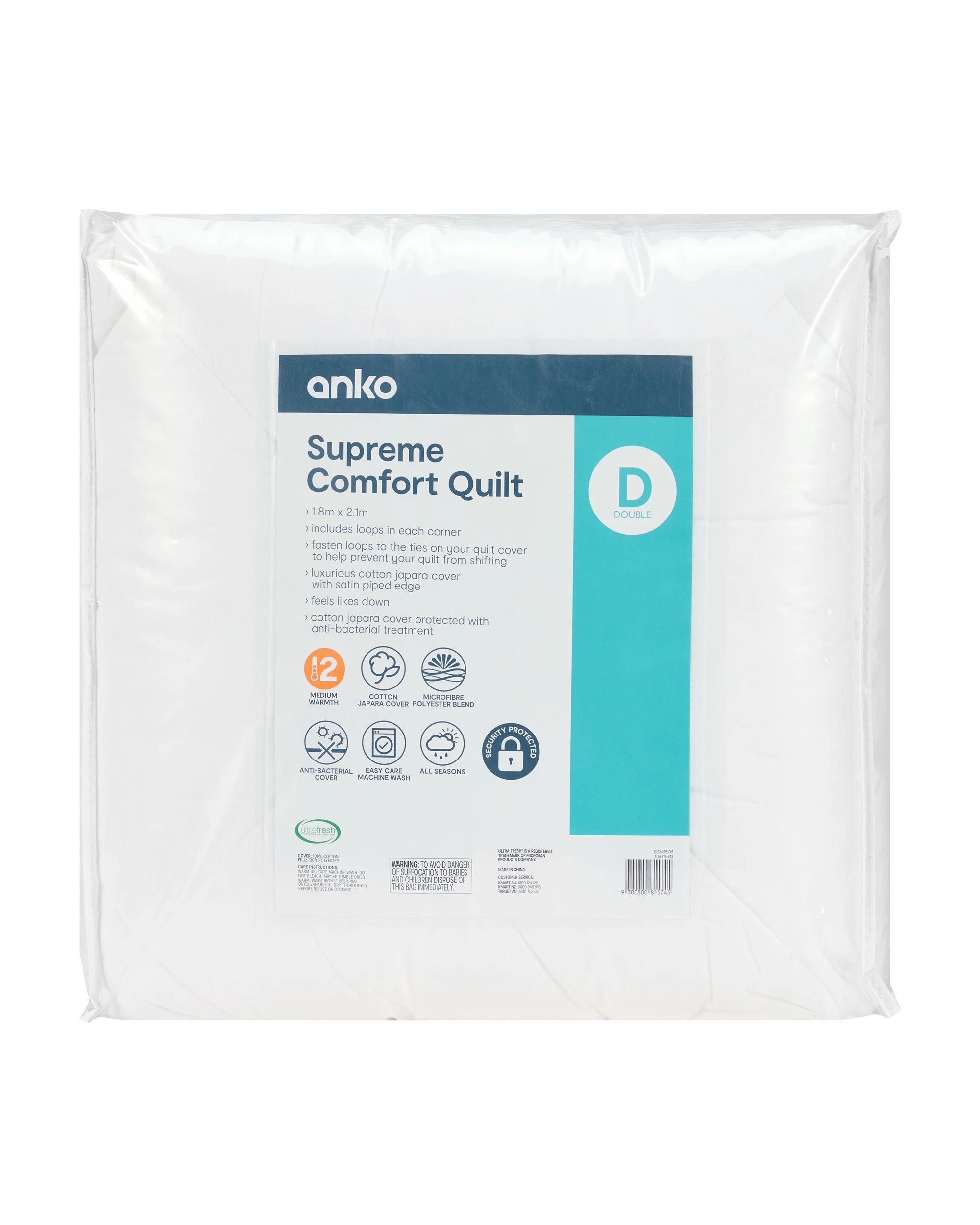 1 Medium Warmth Supreme Comfort Quilt - Double Bed, 1 of 5