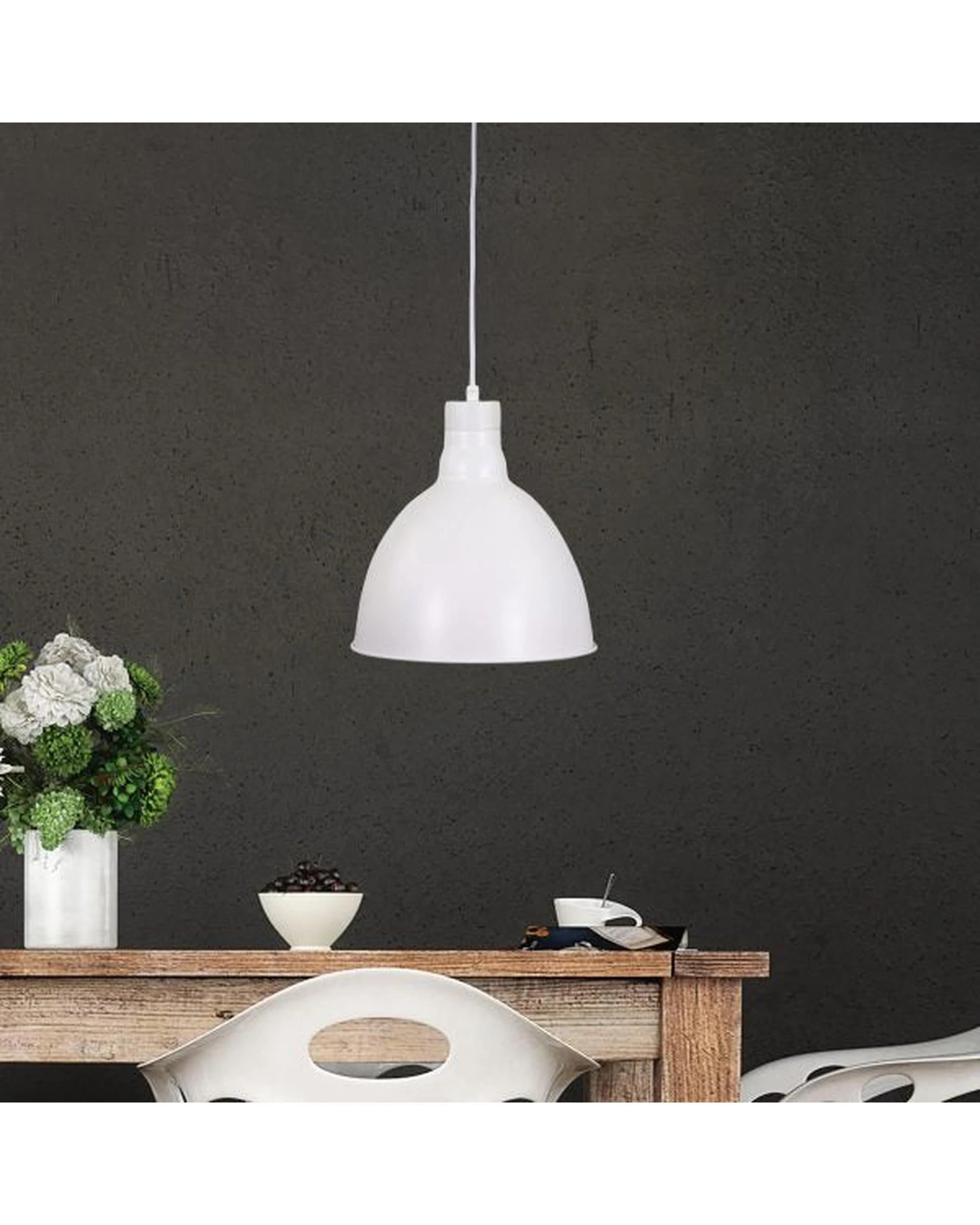 2 Oriel Dawson 25cm White Barn-Style Metal Shade (E27)
 - white, 2 of 4