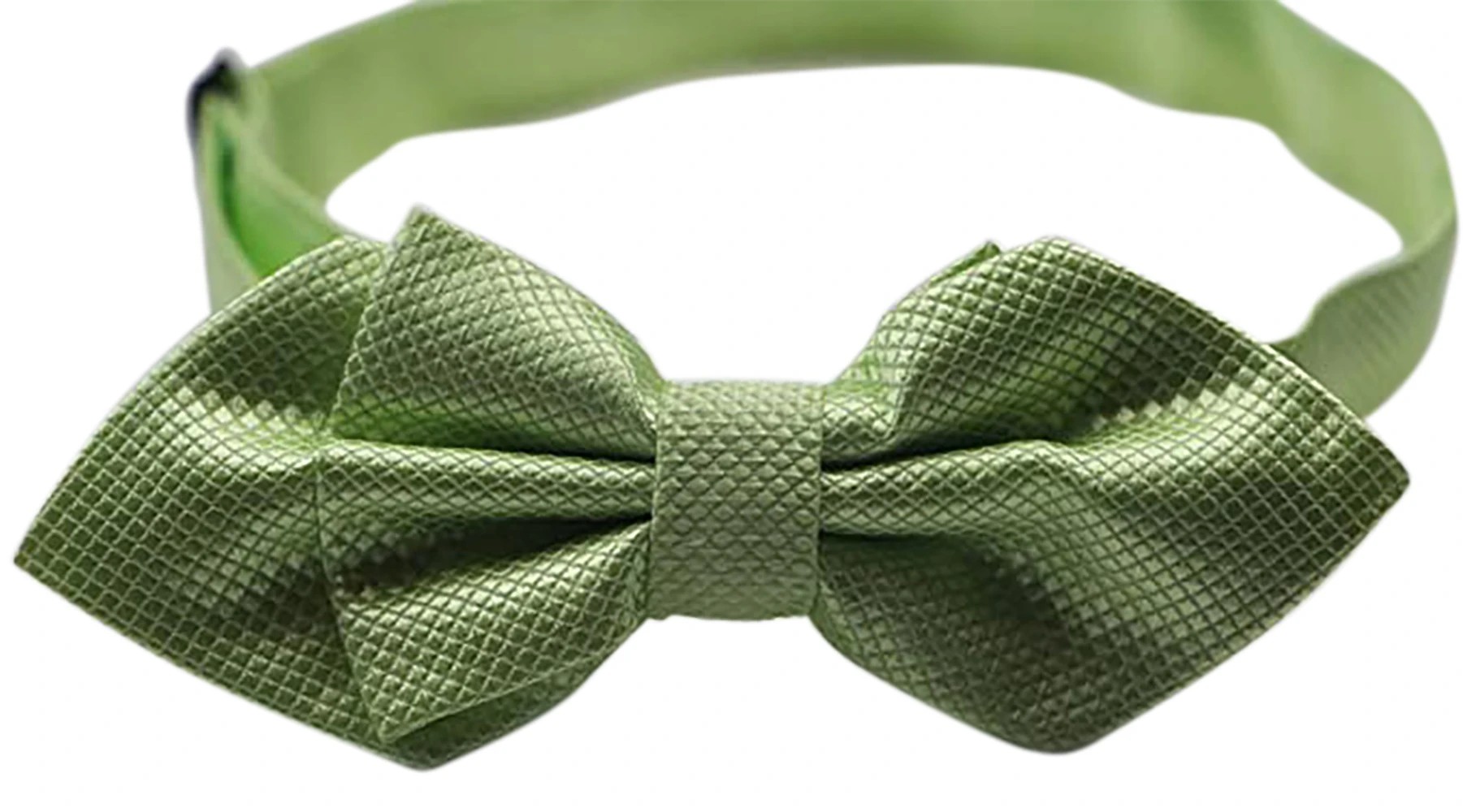 4 Zasel Mens Lime Diamond Shaped Checkered Bow Tie - Yellow, 4 of 4