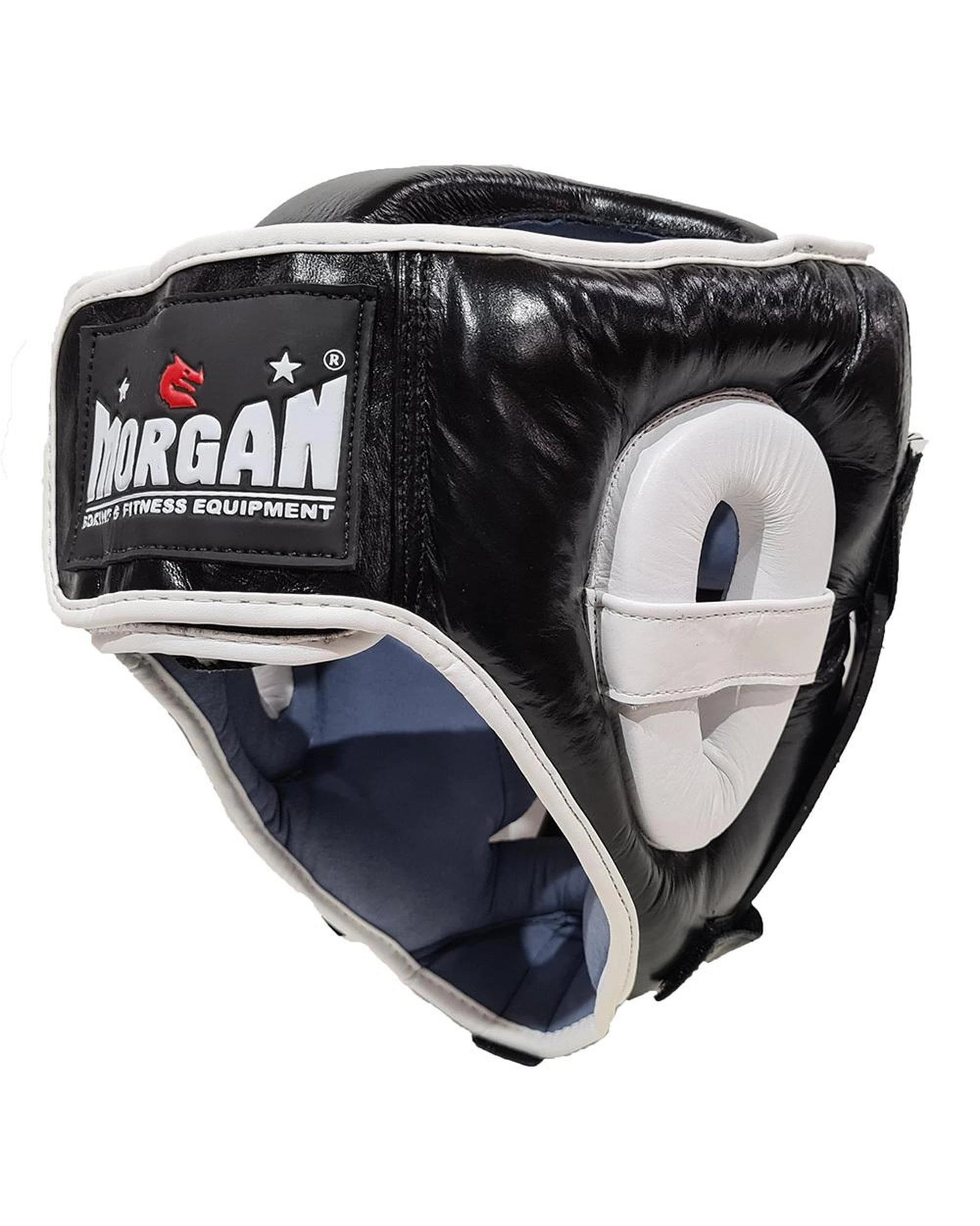 3 Morgan Leather Head Guard With Abx Plastic Removable Grill Medium, 3 of 5