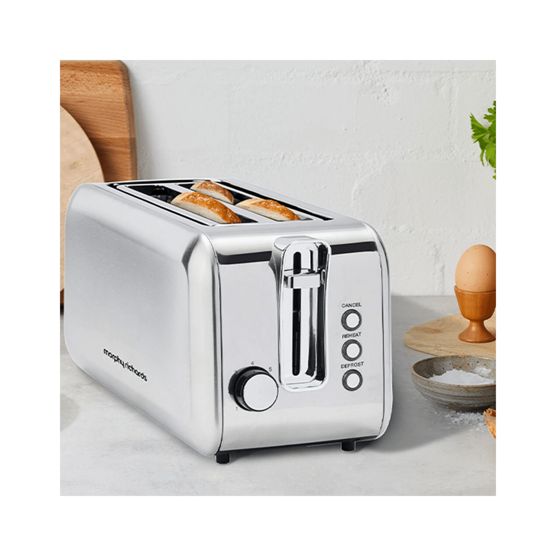 3 Morphy Richards Electric Slim Kitchen Equip 4 Slice Long Slot Toaster 1450w
 - Silver, 3 of 5