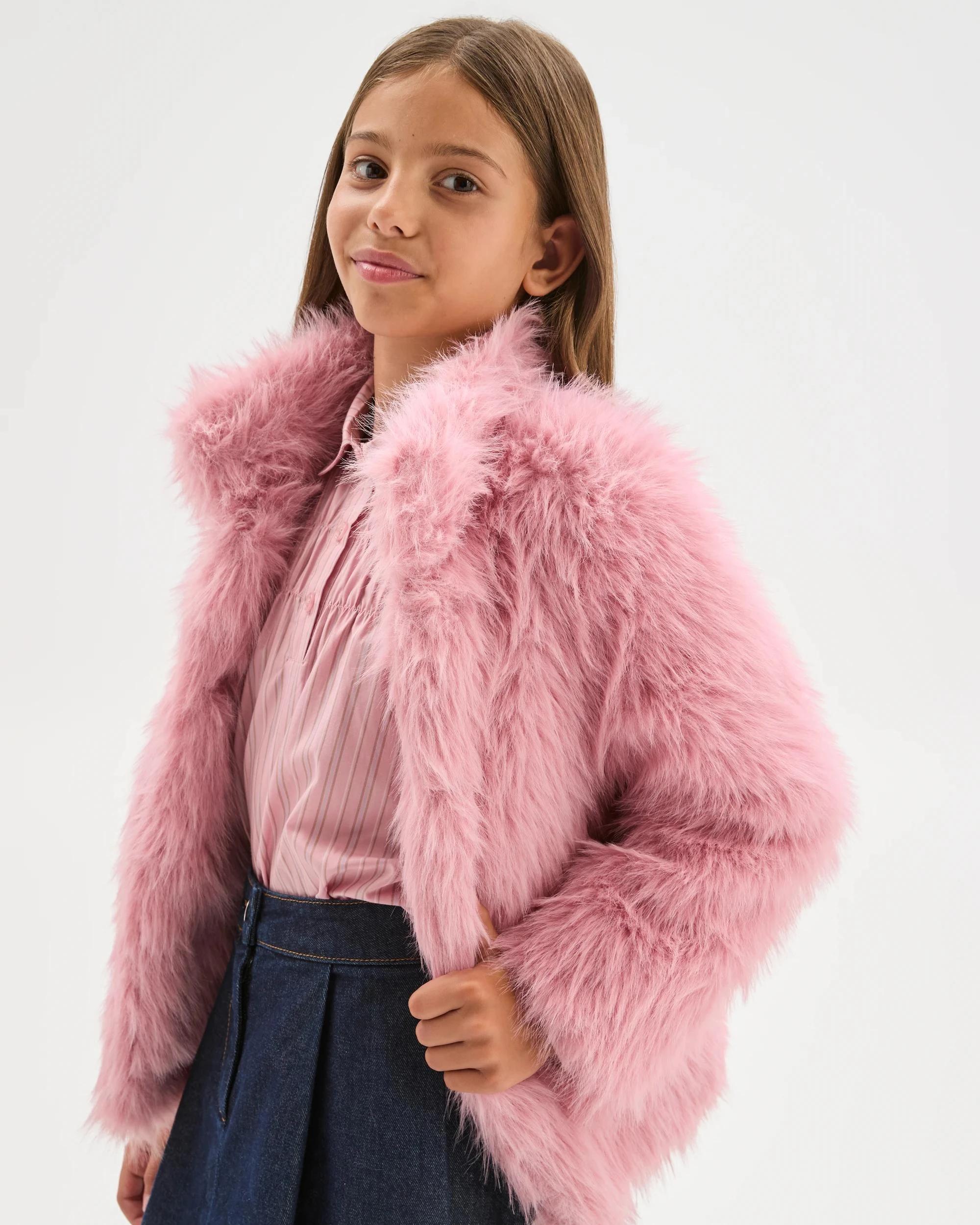 2 Target Kids Faux Fur Jacket BLUSH, 2 of 7