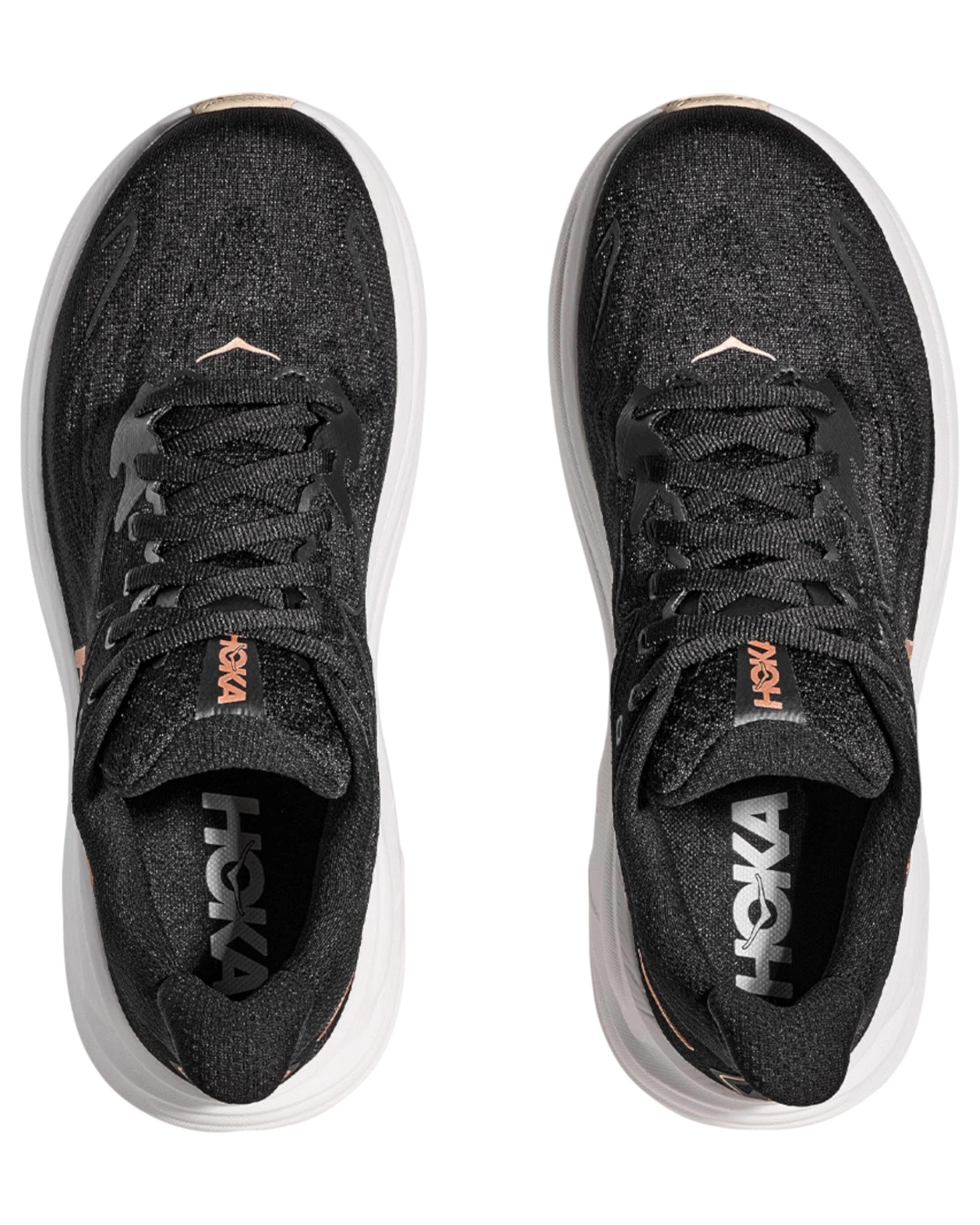 4 Hoka Womens Clifton 10 Athletic Running Shoes BLACK/ROSE GOLD, 4 of 8