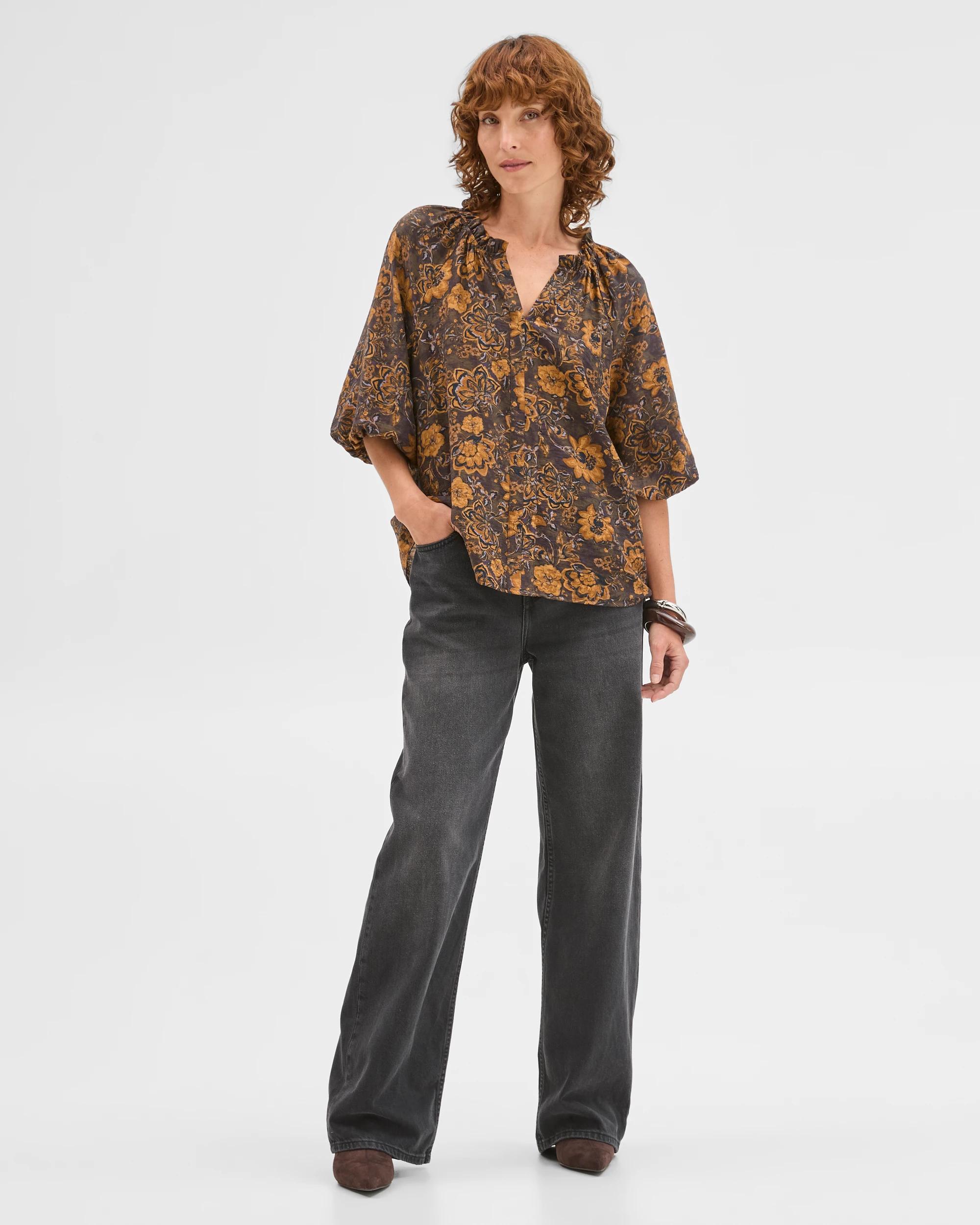 1 Target Woman Soft Gather Neck Blouse PAISLEY, 1 of 7